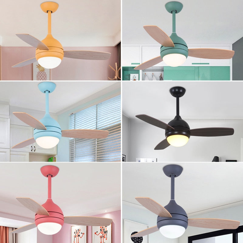 Trazos Colorful Ceiling Fan Ventilador De Techo Led Fans For