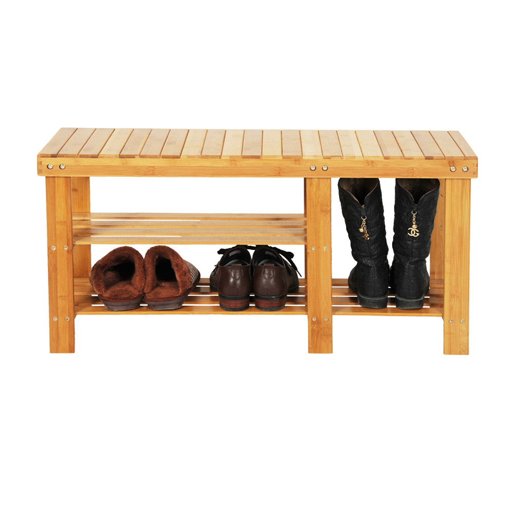 Shoe Storage Bench Seat Organizer Entryway Wood Furniture Shelf