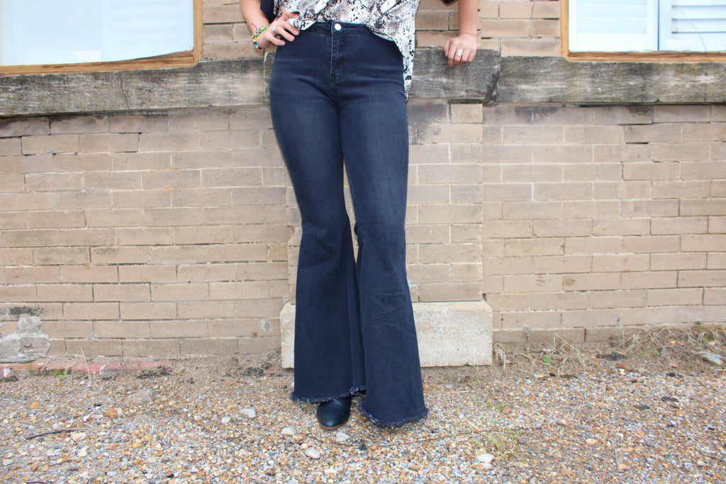 boutique bell bottom jeans