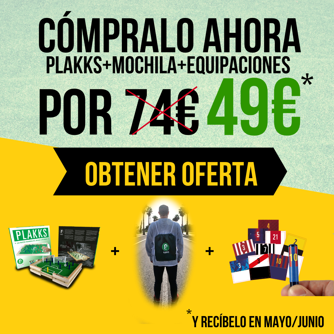 oferta especial para precomprar el nuevo juego de fútbol mesa Plakks