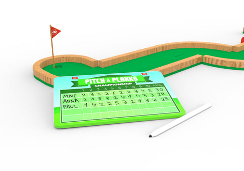 Pizarra personalizada para anotar las puntuaciones en el juego de mesa Pitch&Plakks