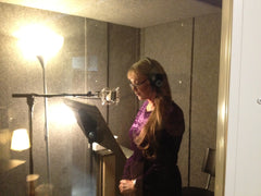 Voice actor in sound booth