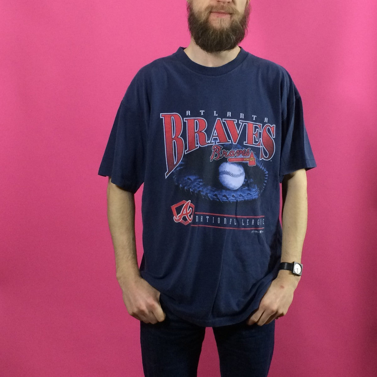 pink braves shirt