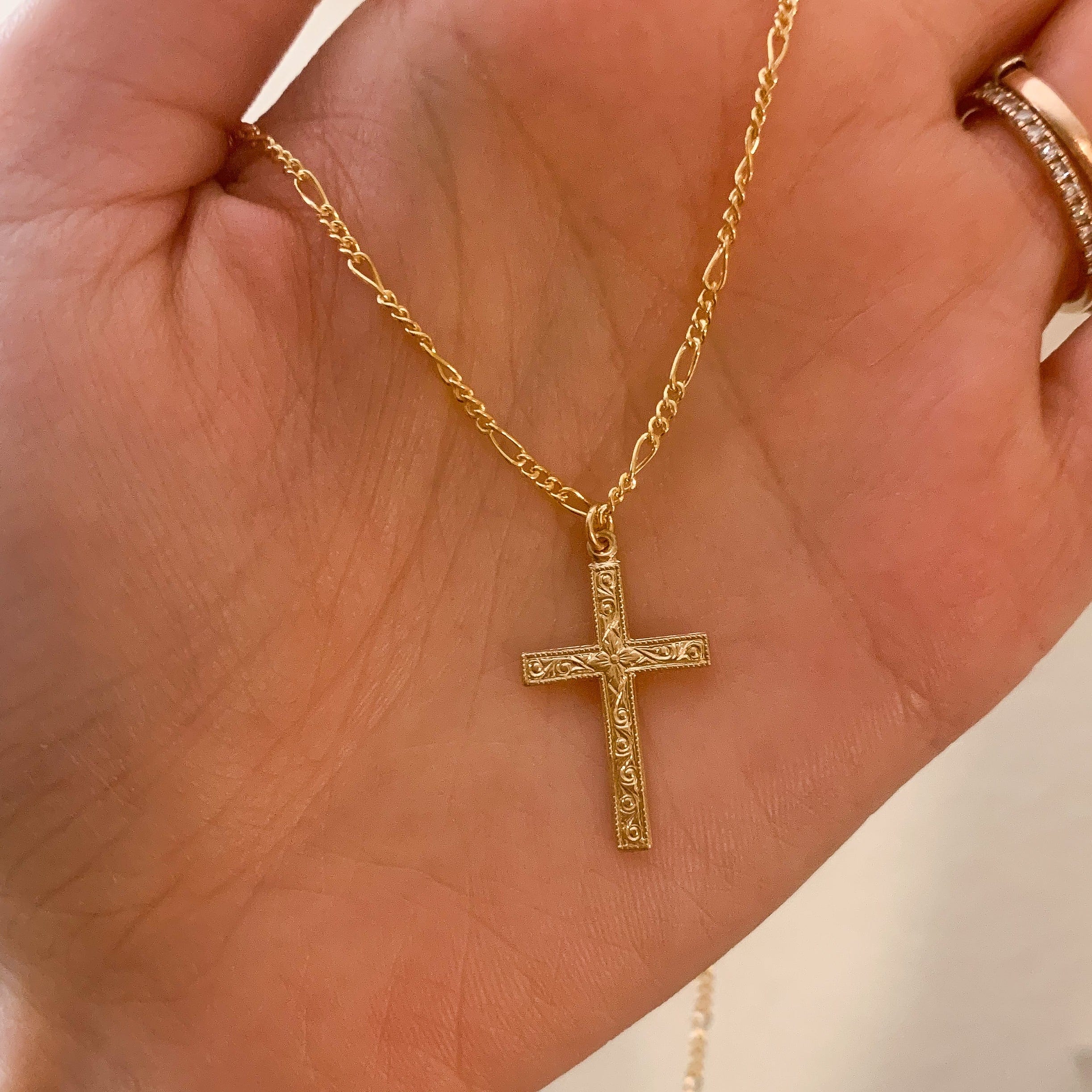 Mens 14k Gold Filled Cross Necklace Xohanalei