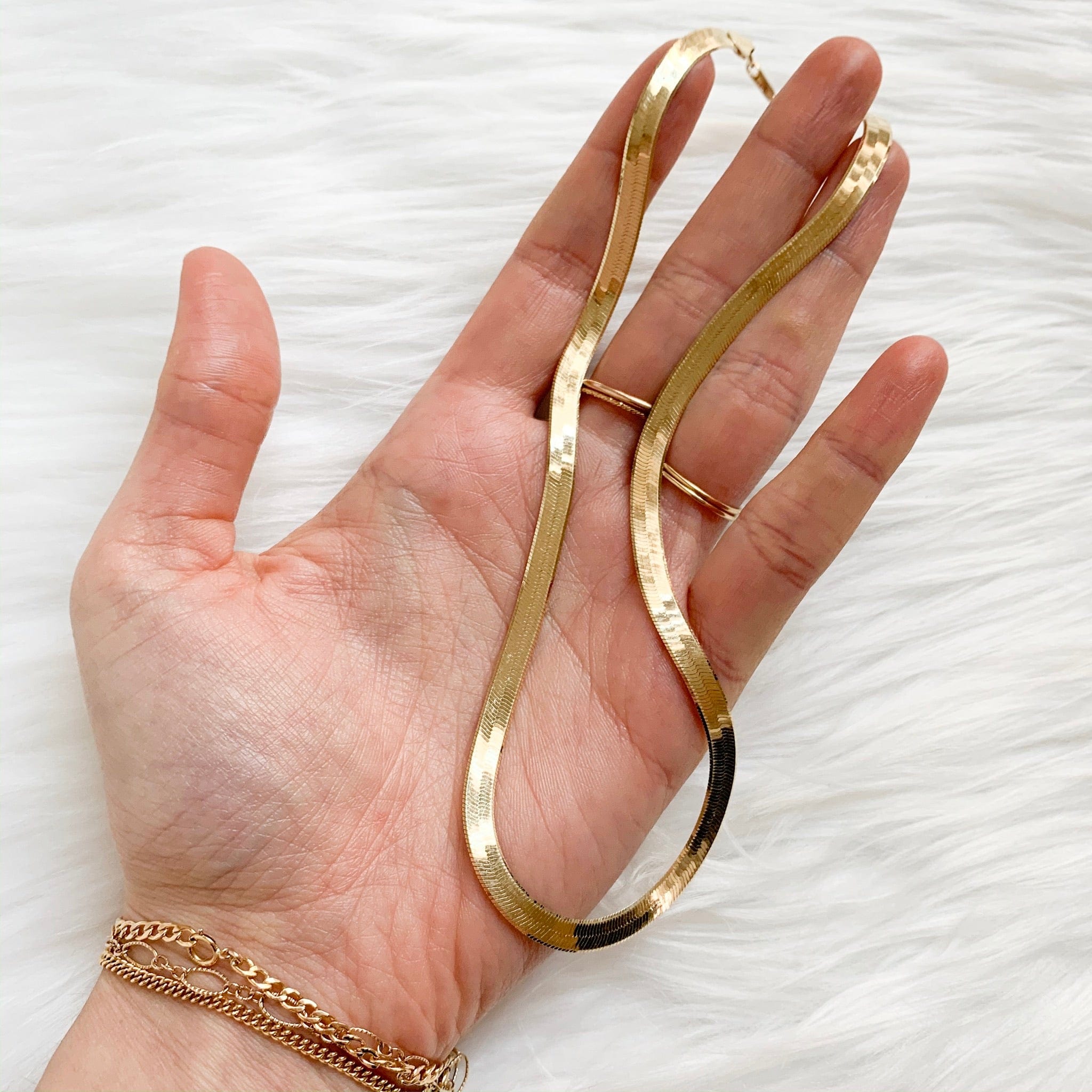 Gold Vermeil Herringbone Chain (5.5 mm) – xohanalei