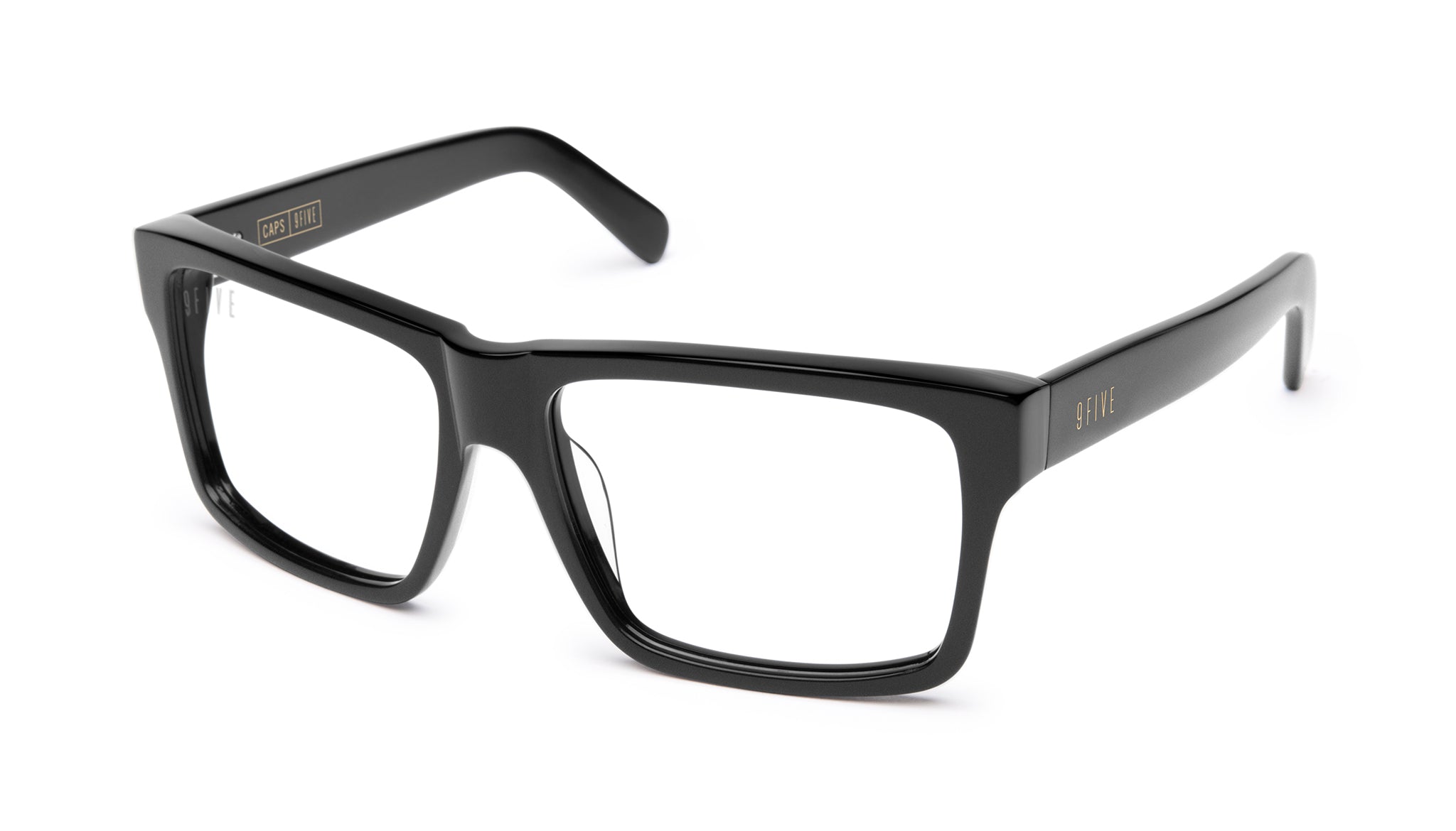 9FIVE Caps Matte Blackout Clear Lens Glasses