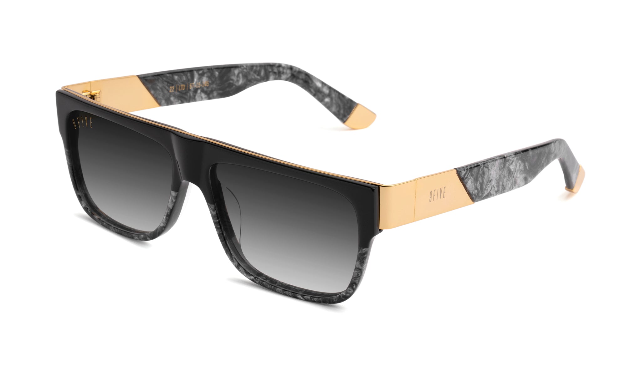 9FIVE 22 Black Marble & 24K Gold - Gradient Sunglasses