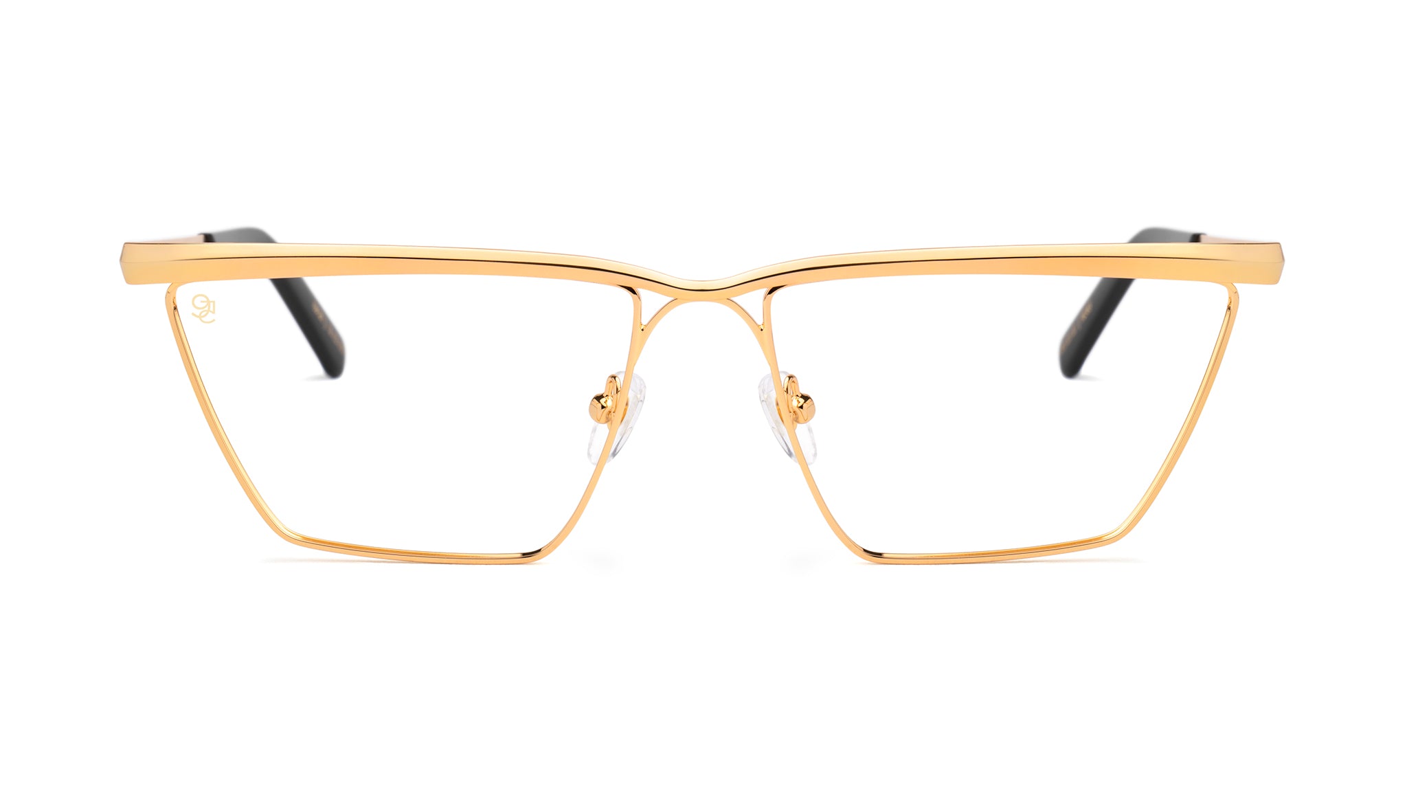 9FIVE Lucia Black & 24K Gold Clear Lens Glasses