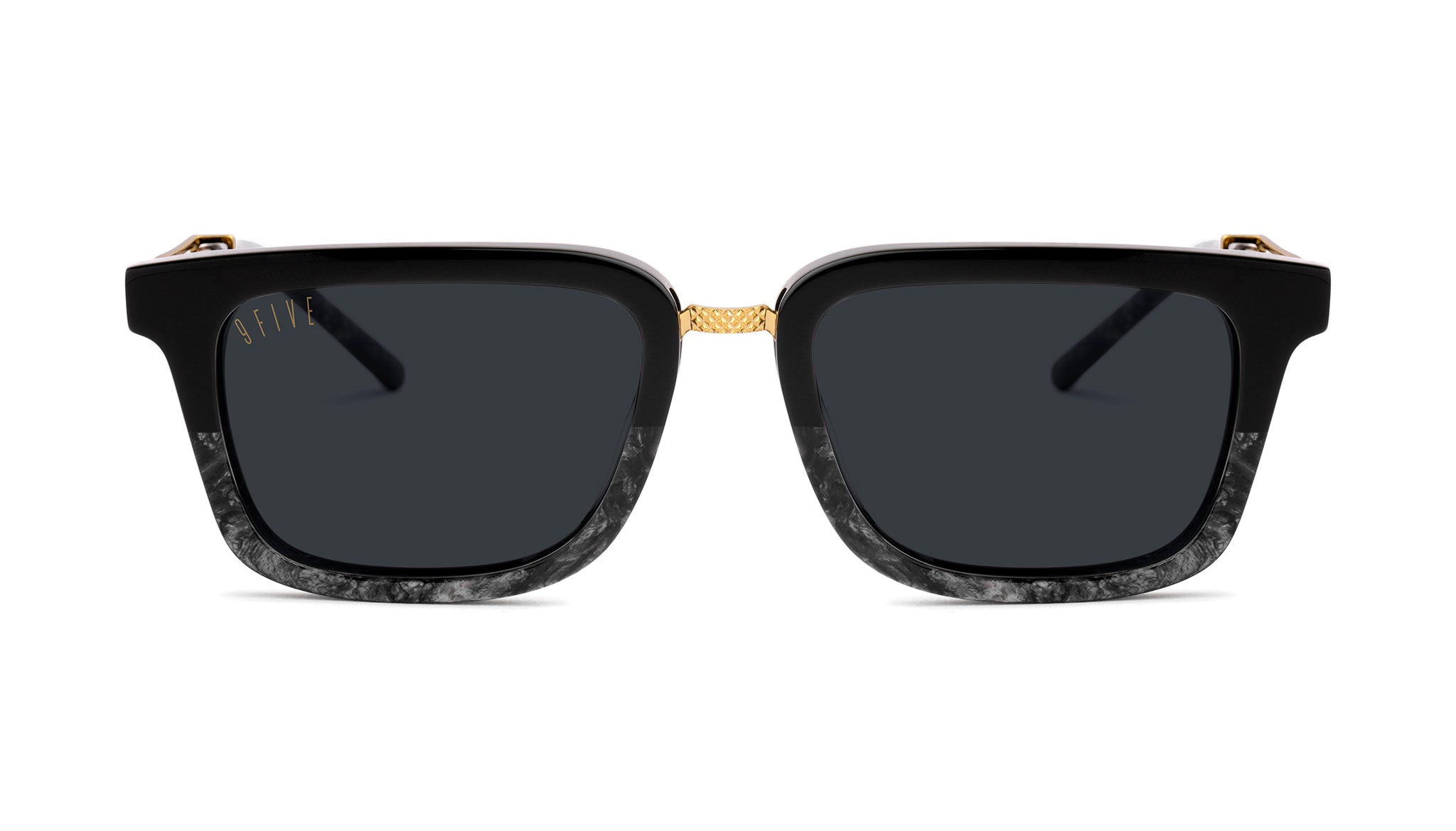 9FIVE Bishop Black Marble & 24K Gold Sunglasses