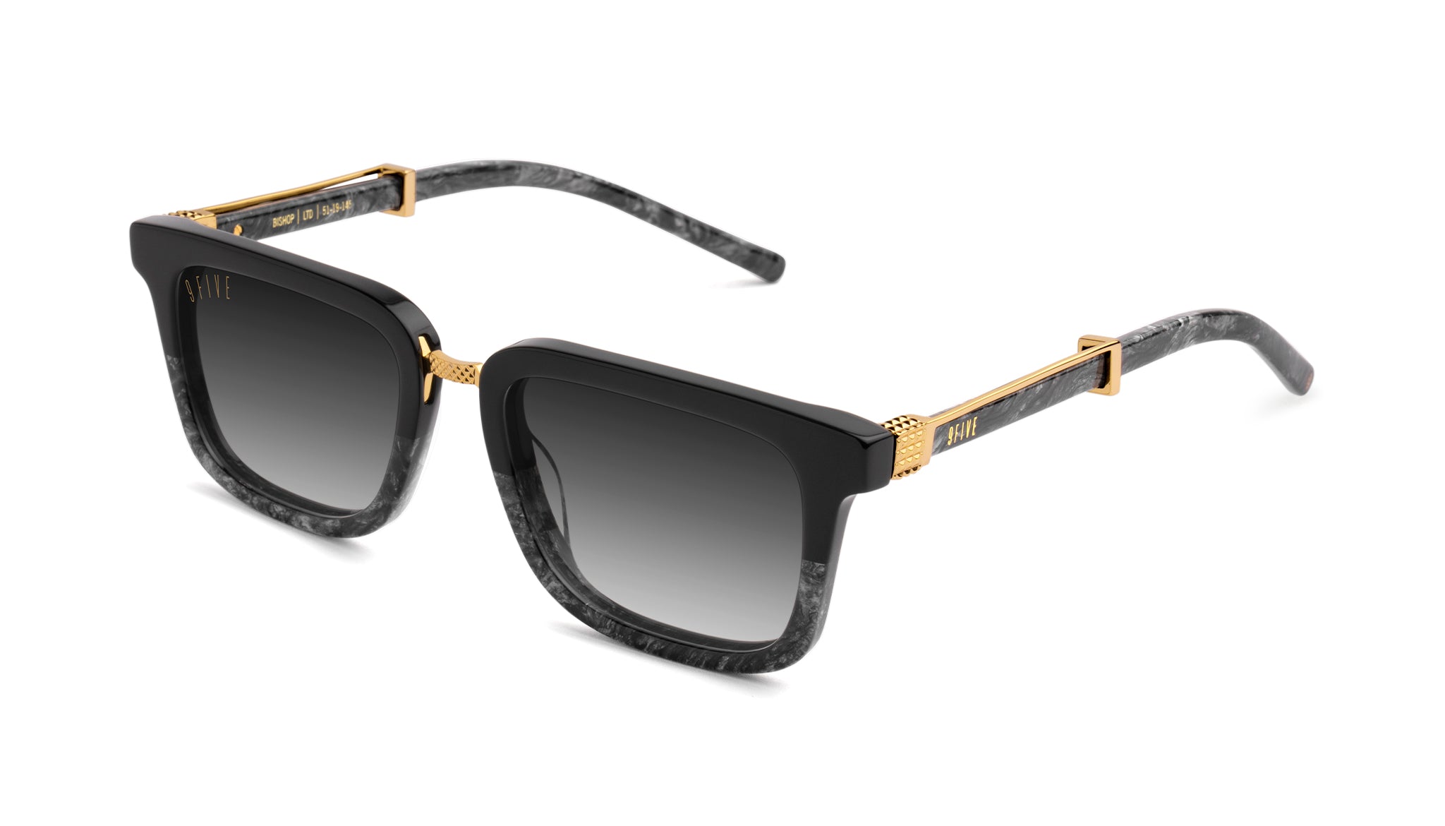 9FIVE Bishop Black Marble & 24K Gold - Gradient Sunglasses – 9FIVE Eyewear
