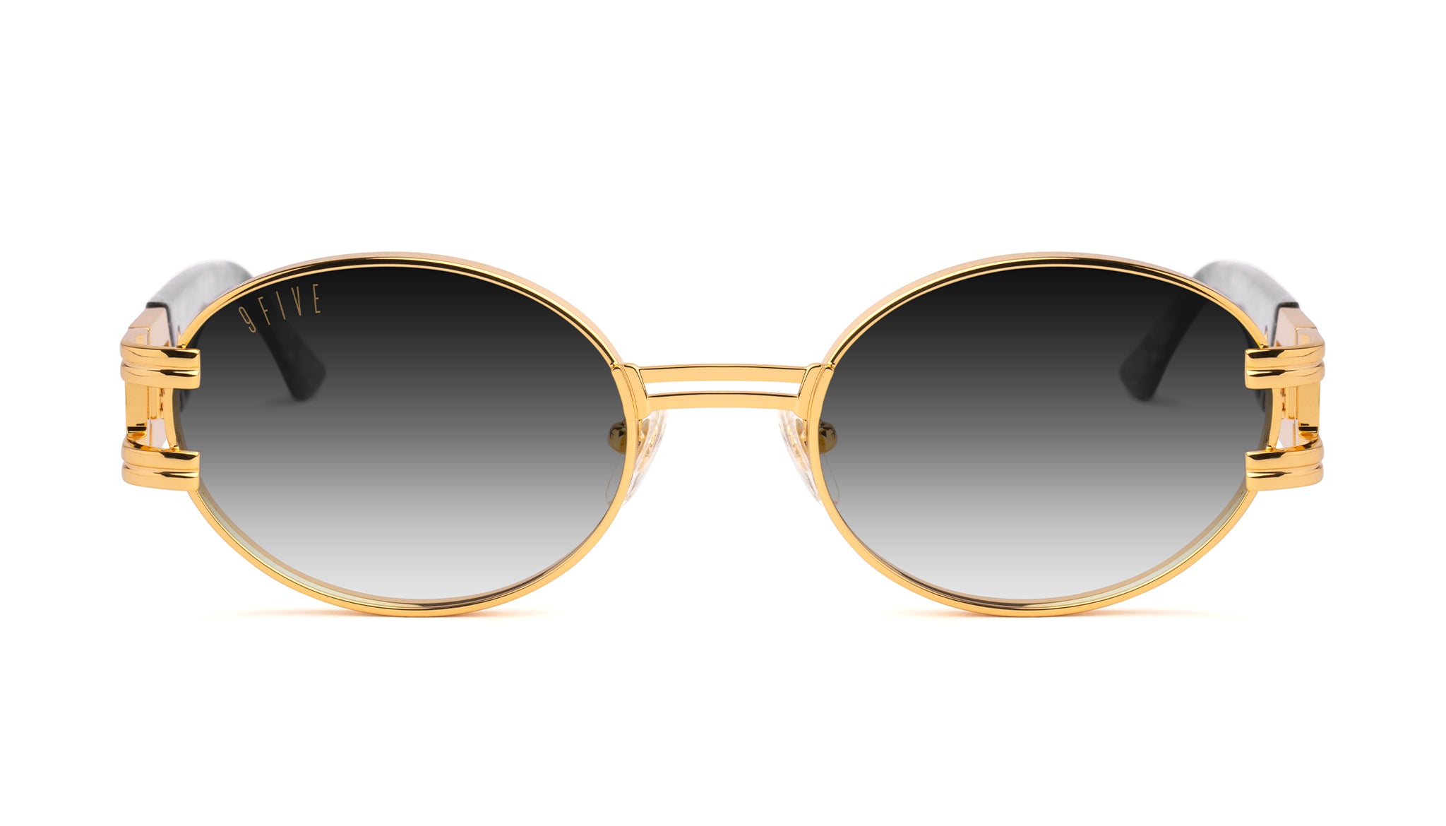 9FIVE St. James Black Marble & 24K Gold - Gradient Sunglasses