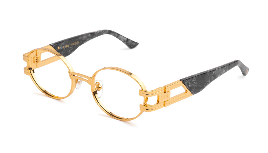 9FIVE St. James Black & 24K Gold Clear Lens Glasses – 9FIVE Eyewear