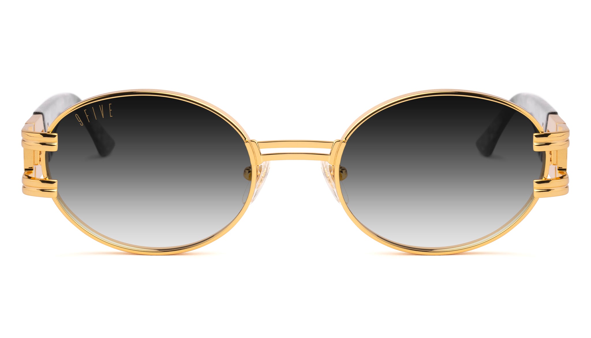 9FIVE St. James XL Black Marble & 24K Gold - Gradient Sunglasses