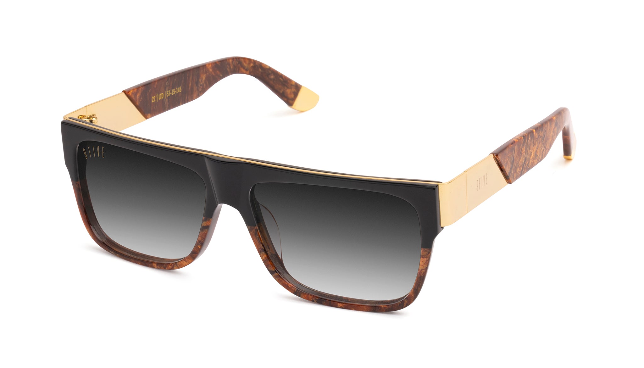 9FIVE 22 Gold Marble & 24K Gold - Gradient Sunglasses