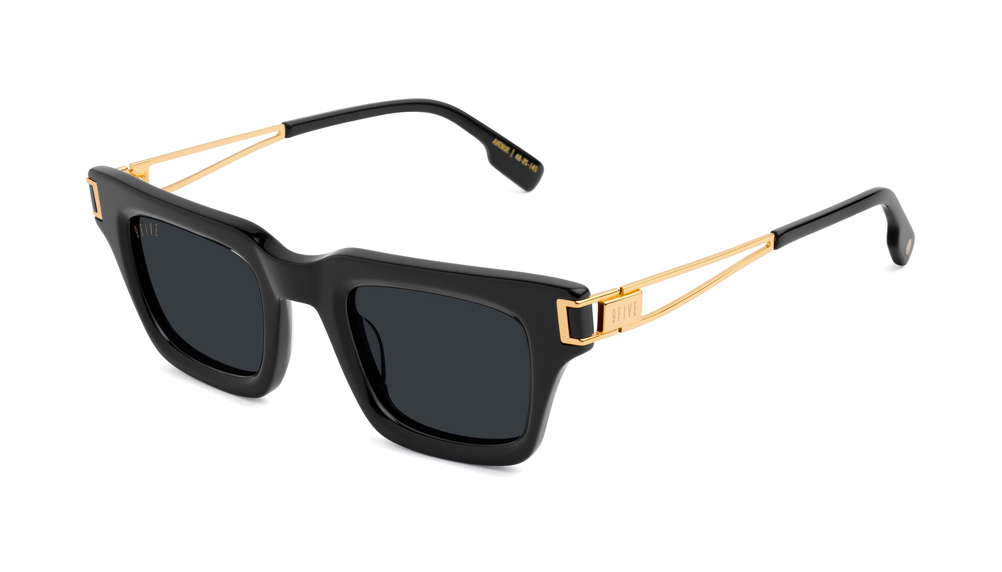 9FIVE Avenue Black & 24K Gold Sunglasses