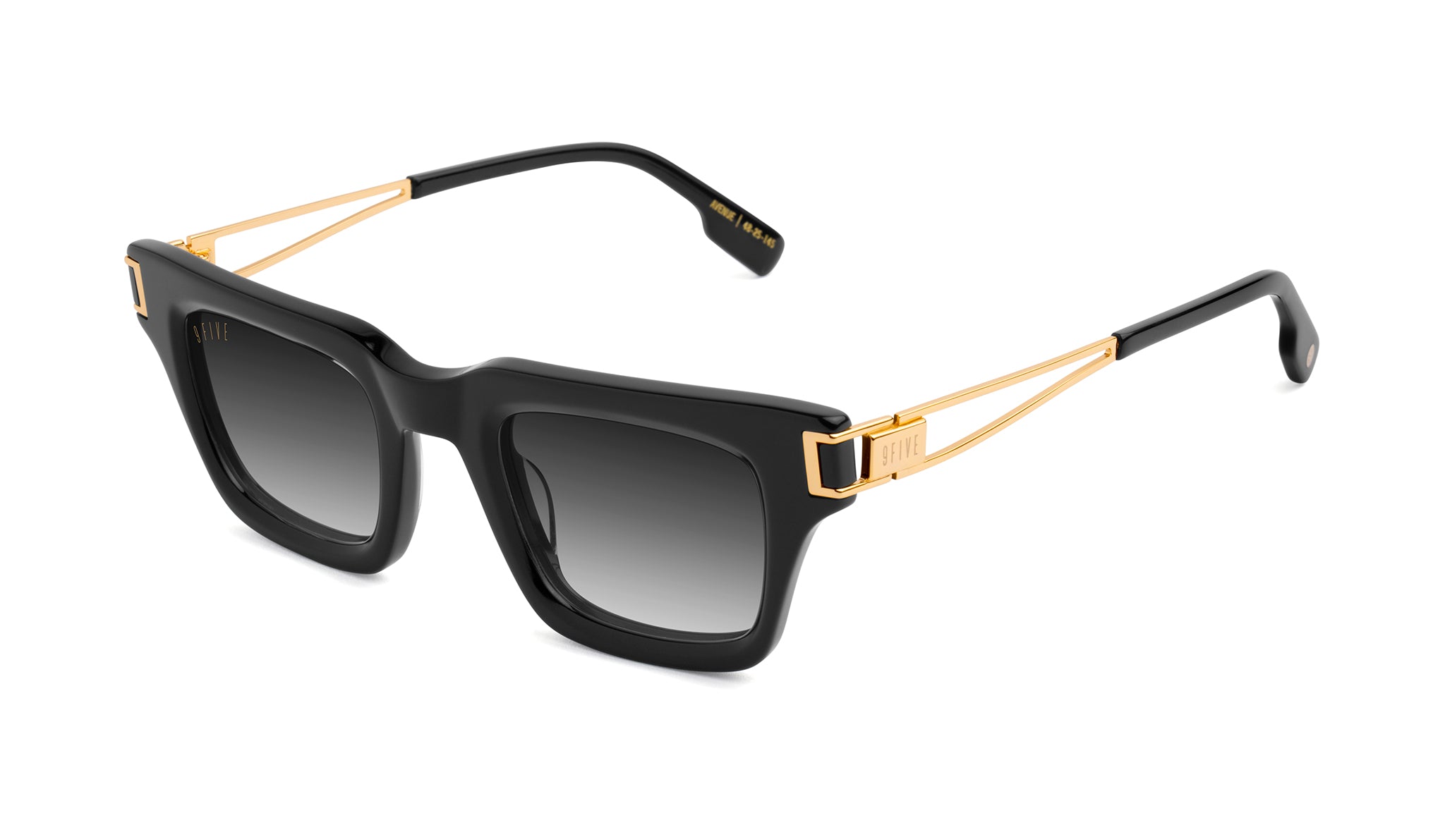 9FIVE Avenue Black & 24K Gold - Gradient Sunglasses