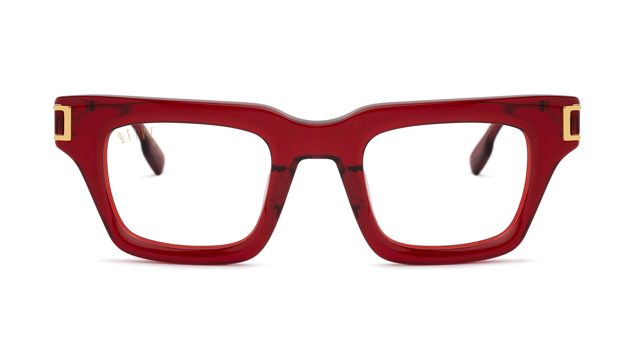 9FIVE Avenue Ruby & 24K Gold Clear Lens Glasses