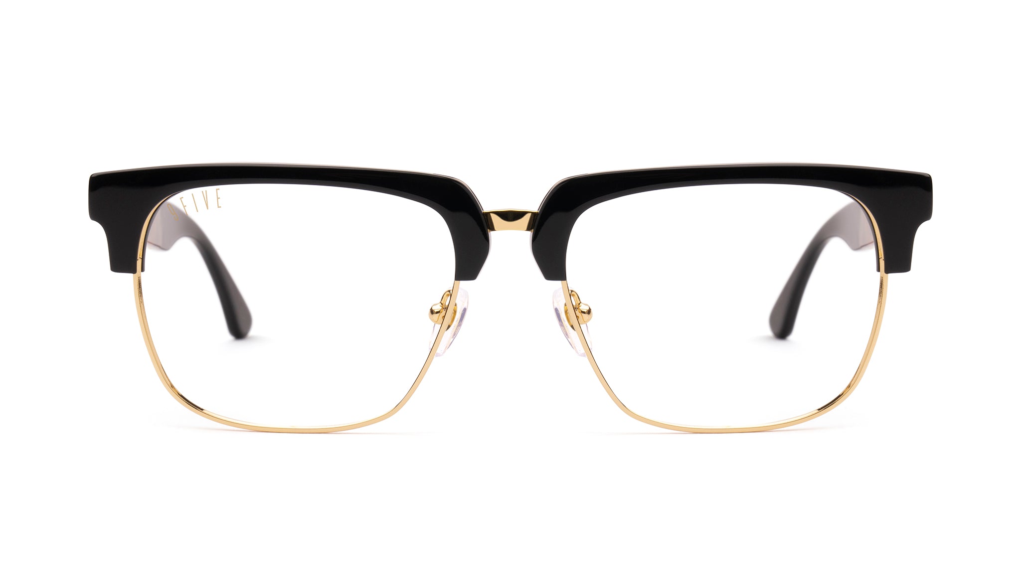 9FIVE Belmont Gold Marble & 24K Gold Clear Lens Glasses Rx