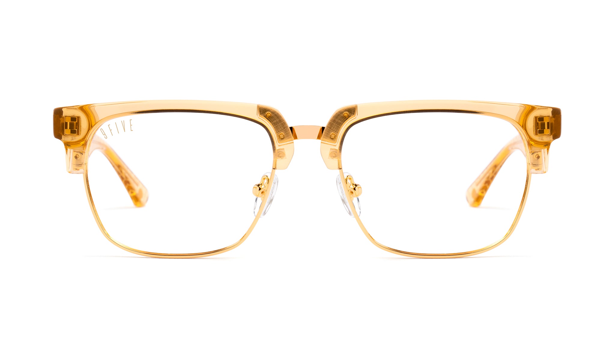 9FIVE Belmont Gold Scale Clear Lens Glasses