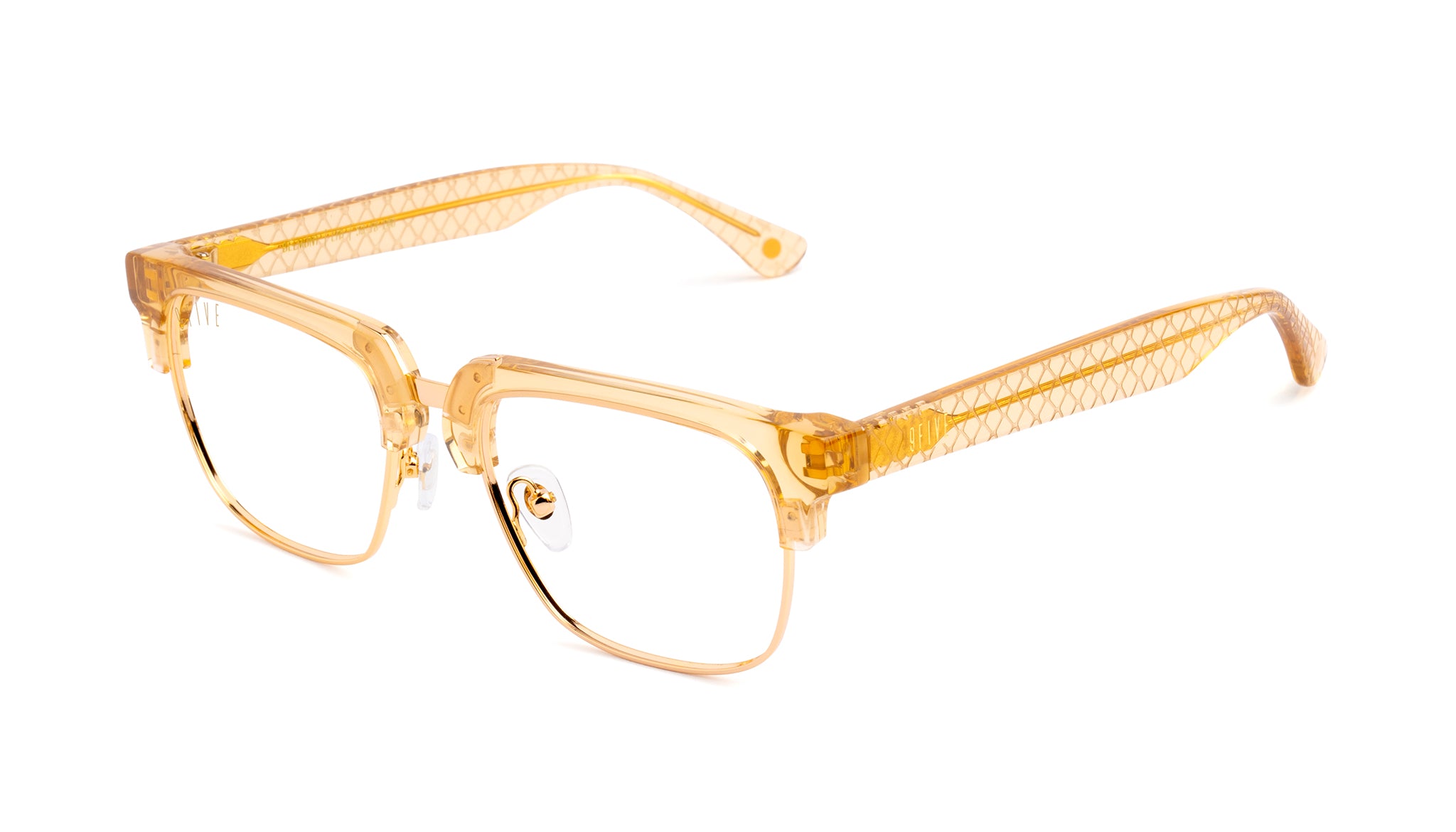 9FIVE Belmont Gold Scale Clear Lens Glasses