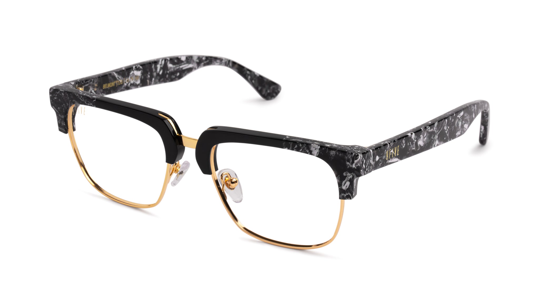 9FIVE Belmont Black & White Onyx Clear Lens Glasses