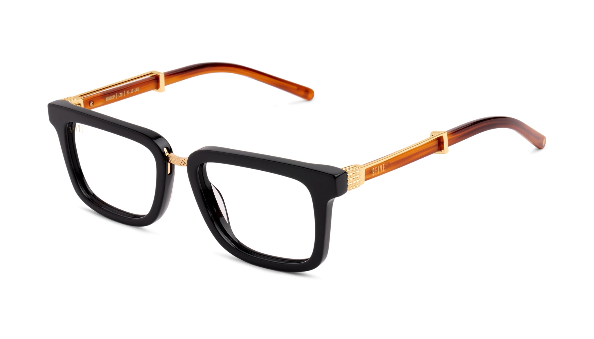 9FIVE Bishop Black & Bourbon Clear Lens Glasses