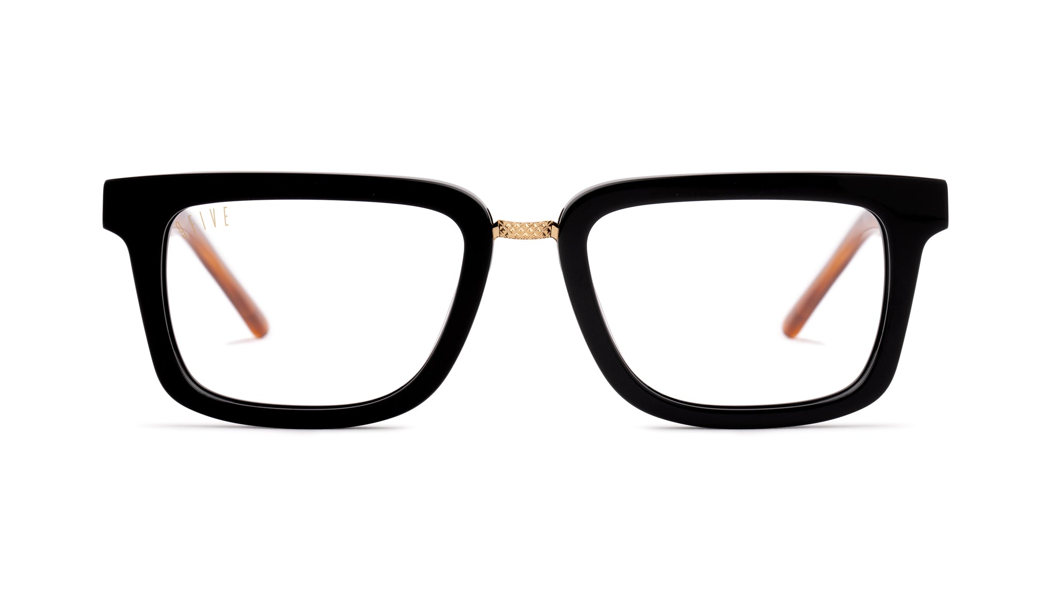 9FIVE Bishop Black & Bourbon Clear Lens Glasses