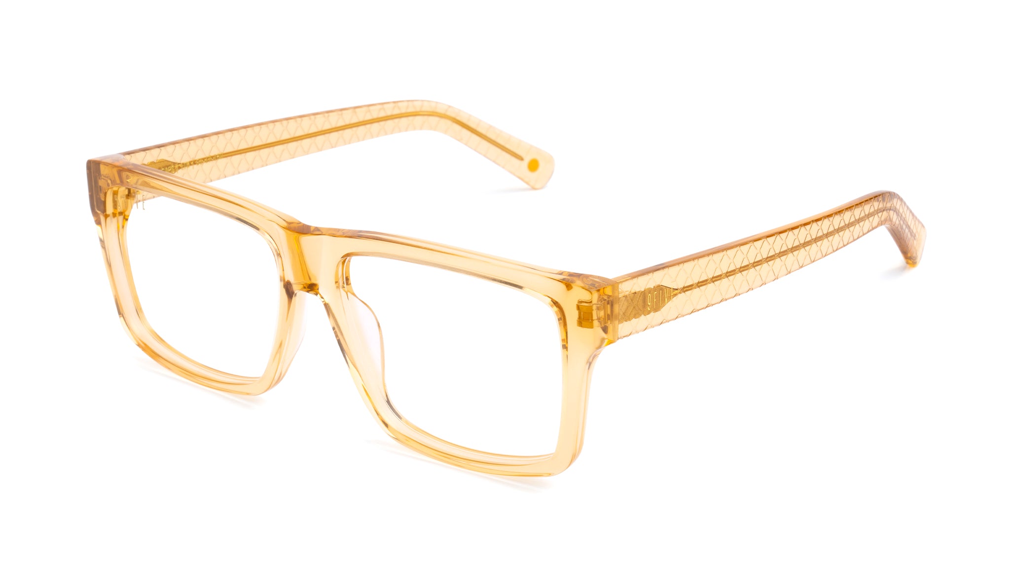 9FIVE Caps Gold Scale Clear Lens Glasses Rx