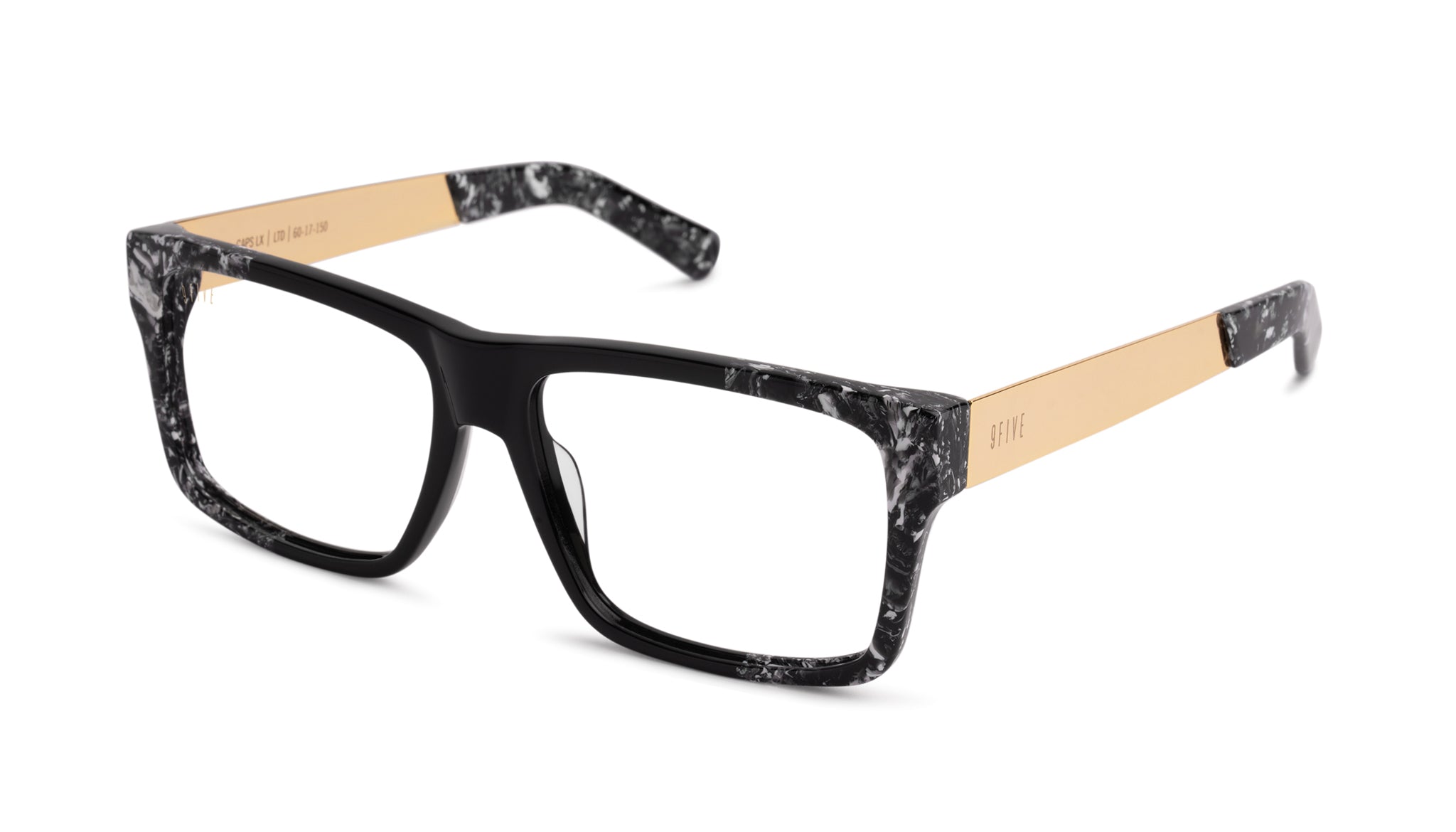 9FIVE Caps LX Black & White Onyx Clear Lens Glasses