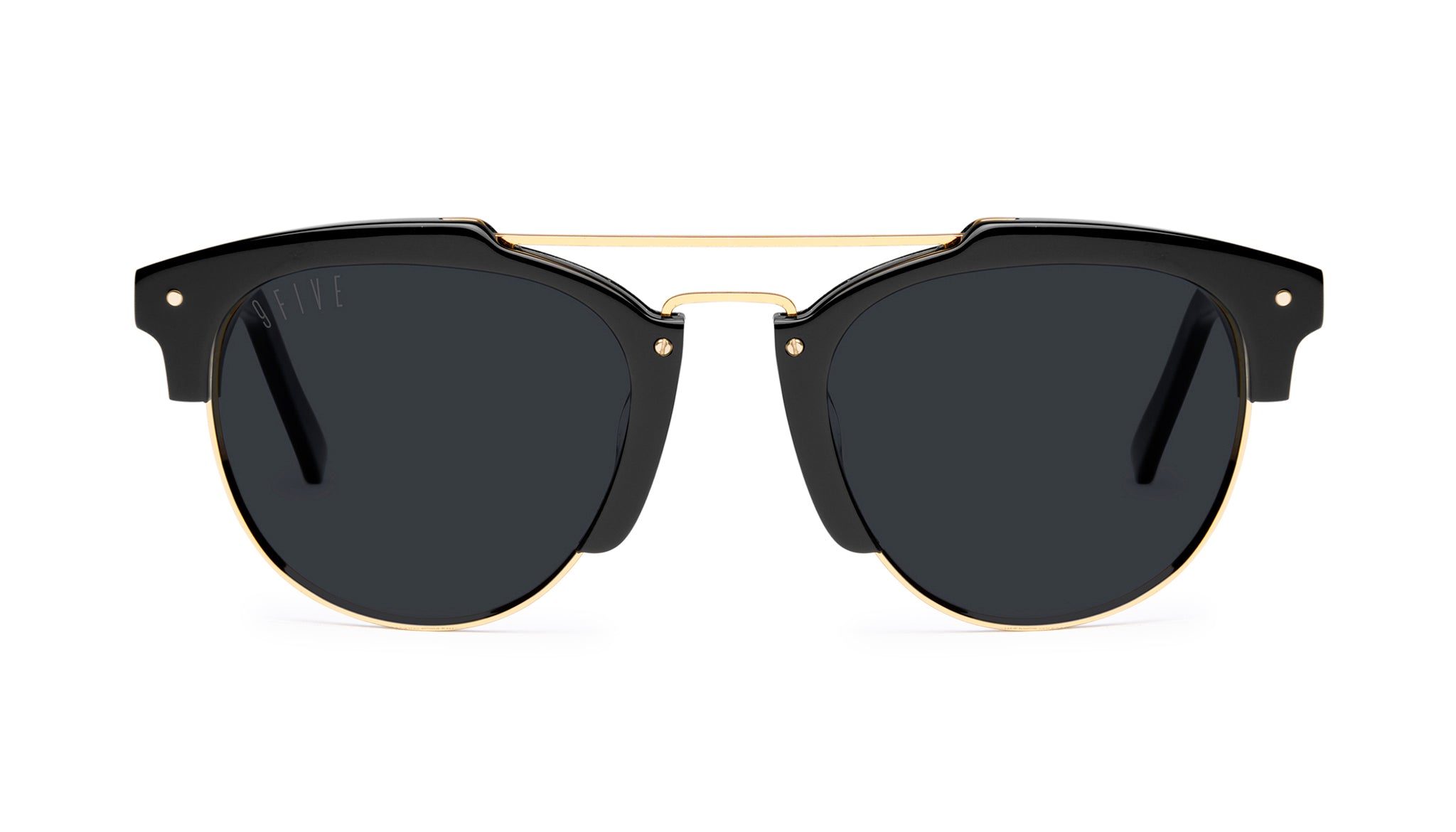 9FIVE Del Rey Black & 24K Gold Sunglasses Rx