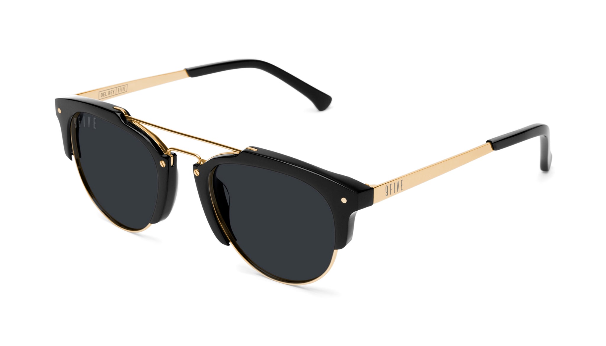 9FIVE Del Rey Black & 24K Gold Sunglasses Rx