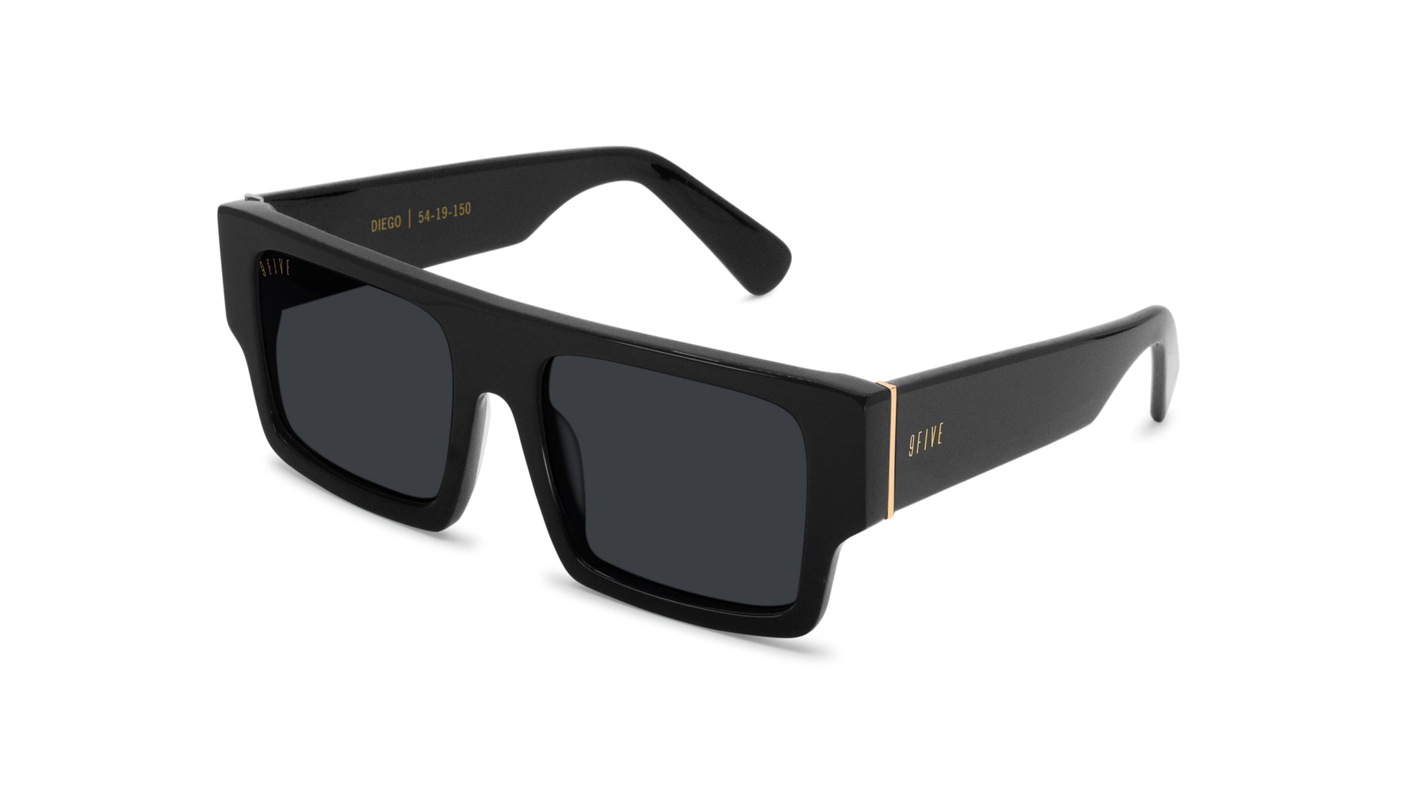 9FIVE Diego Black & 24K Gold Sunglasses - 9FIVE Eyewear product image