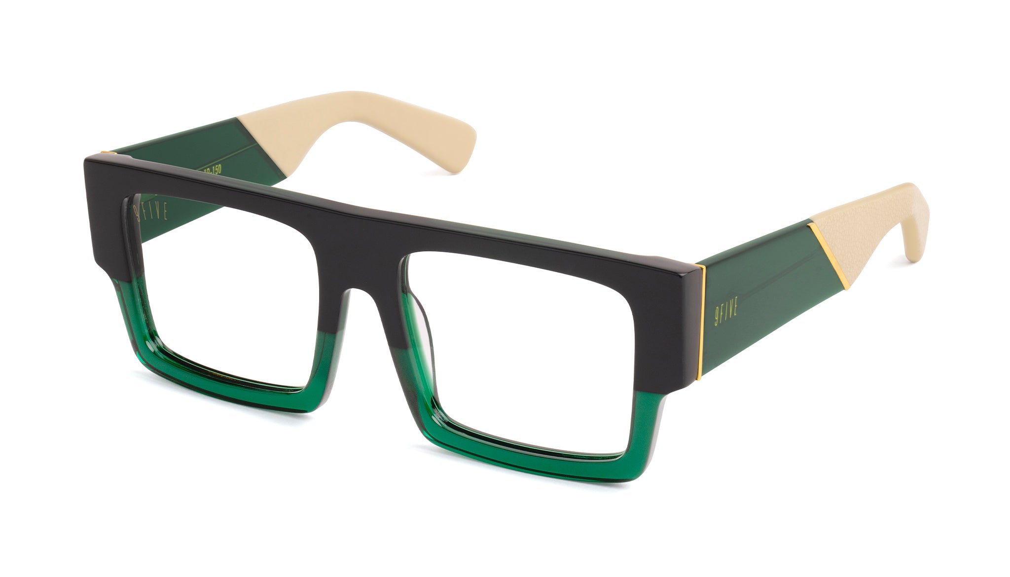 9FIVE Diego Tundra Green Clear Lens Glasses