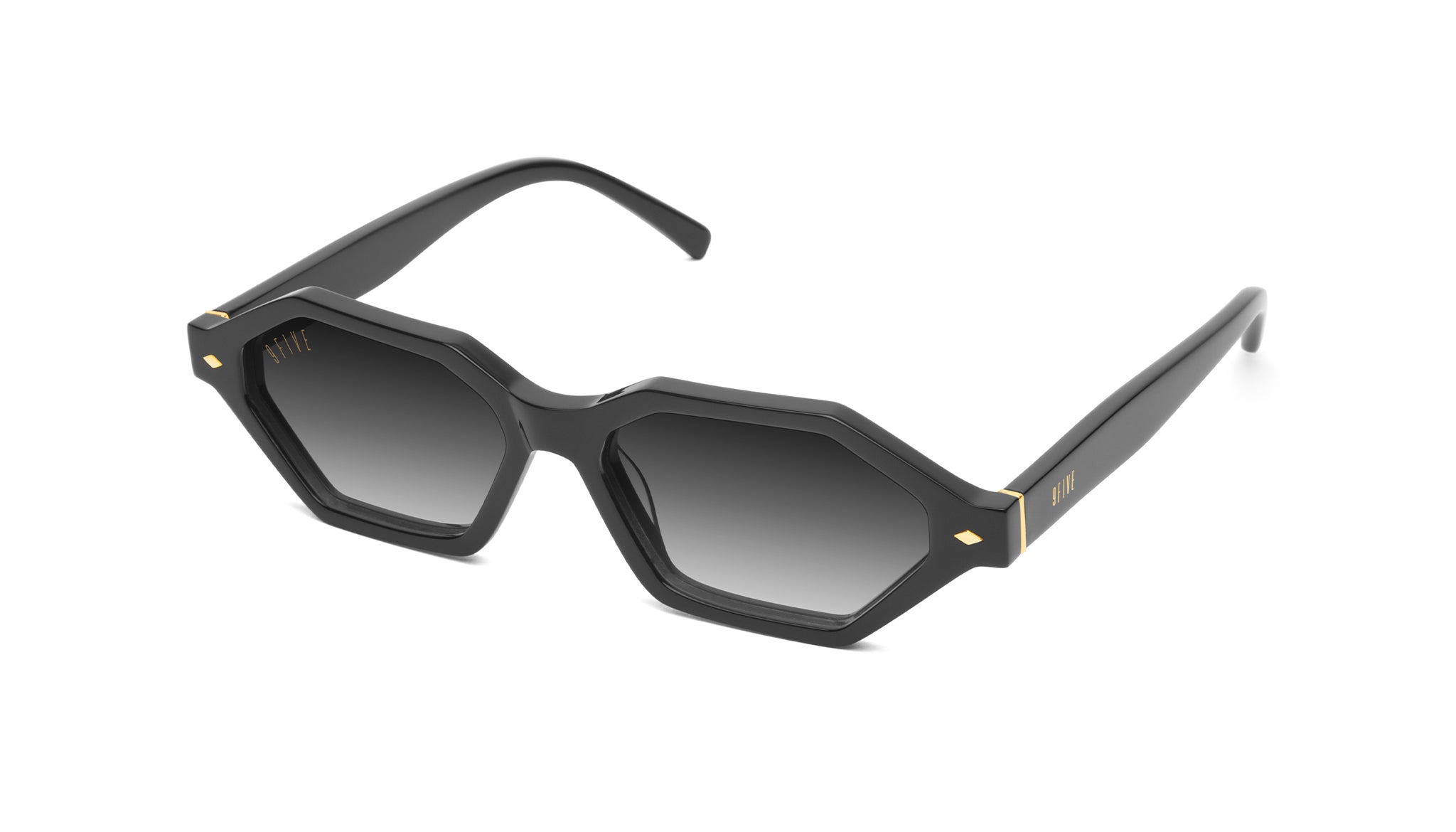 9FIVE Docks Black & 24K Gold - Gradient Sunglasses