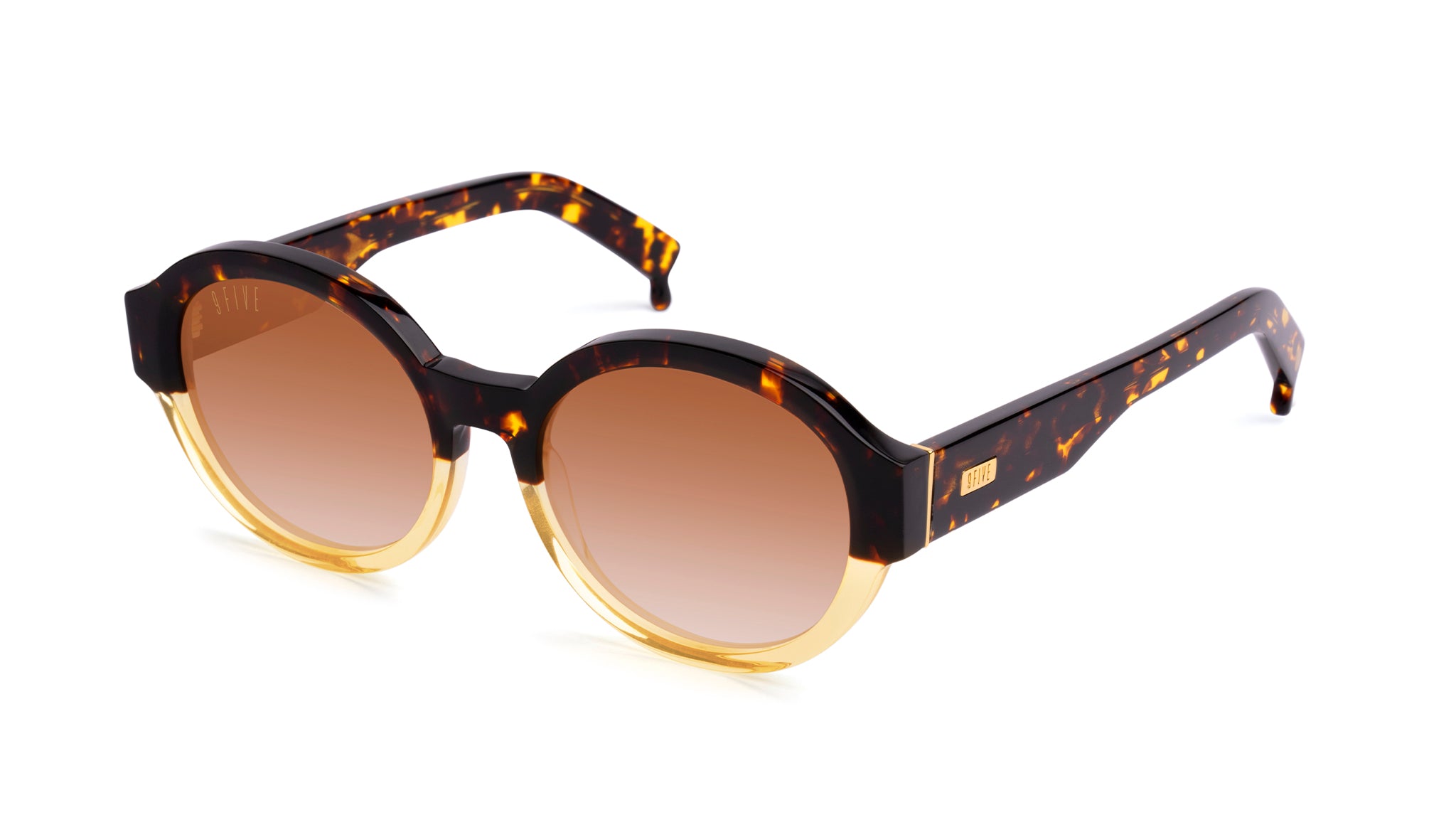 9FIVE Drips Tortoise & Gold Split - Gradient Sunglasses