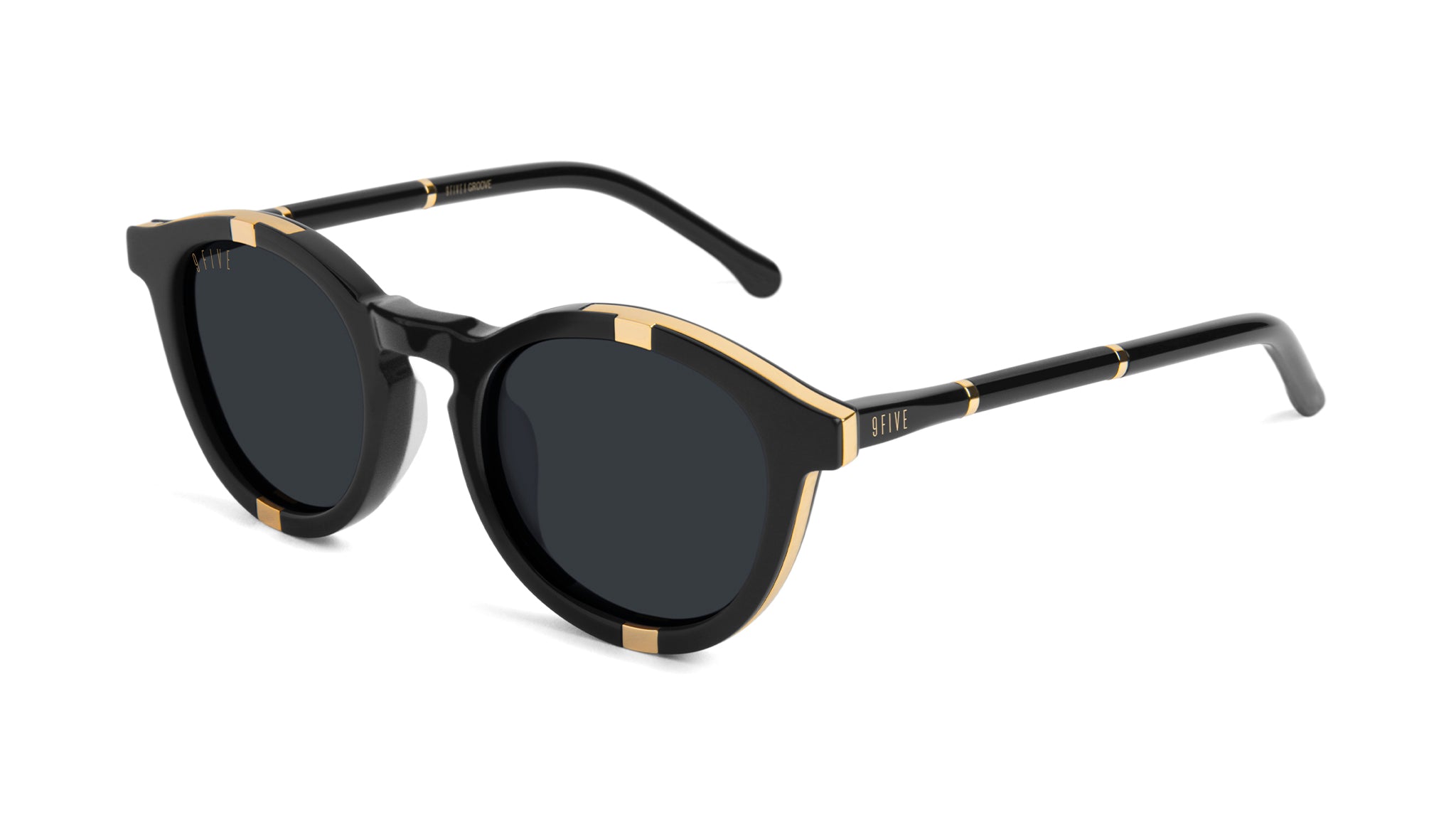 9FIVE Groove Black & 24K Gold Sunglasses