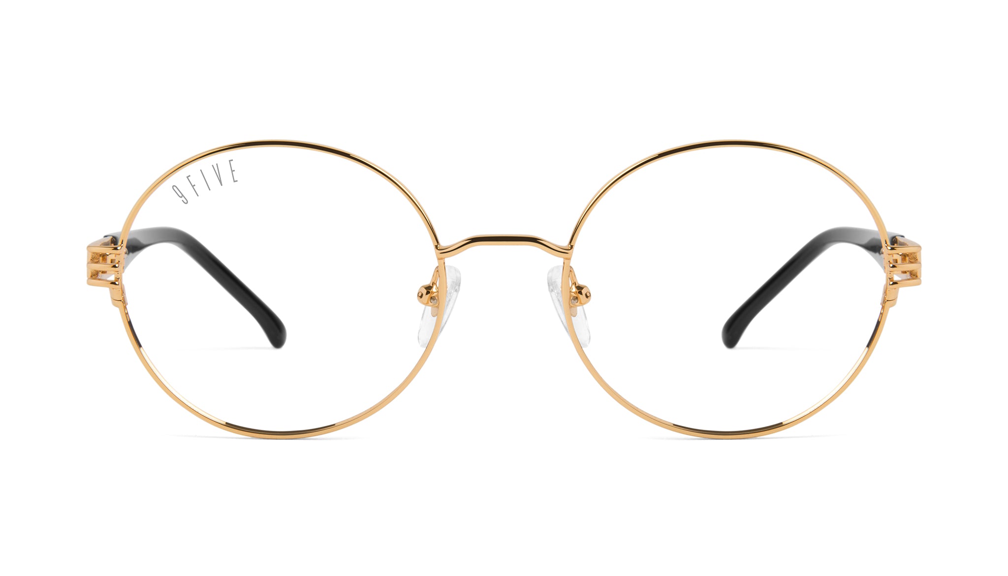 9FIVE Iris Black & 24K Gold Clear Lens Glasses Rx