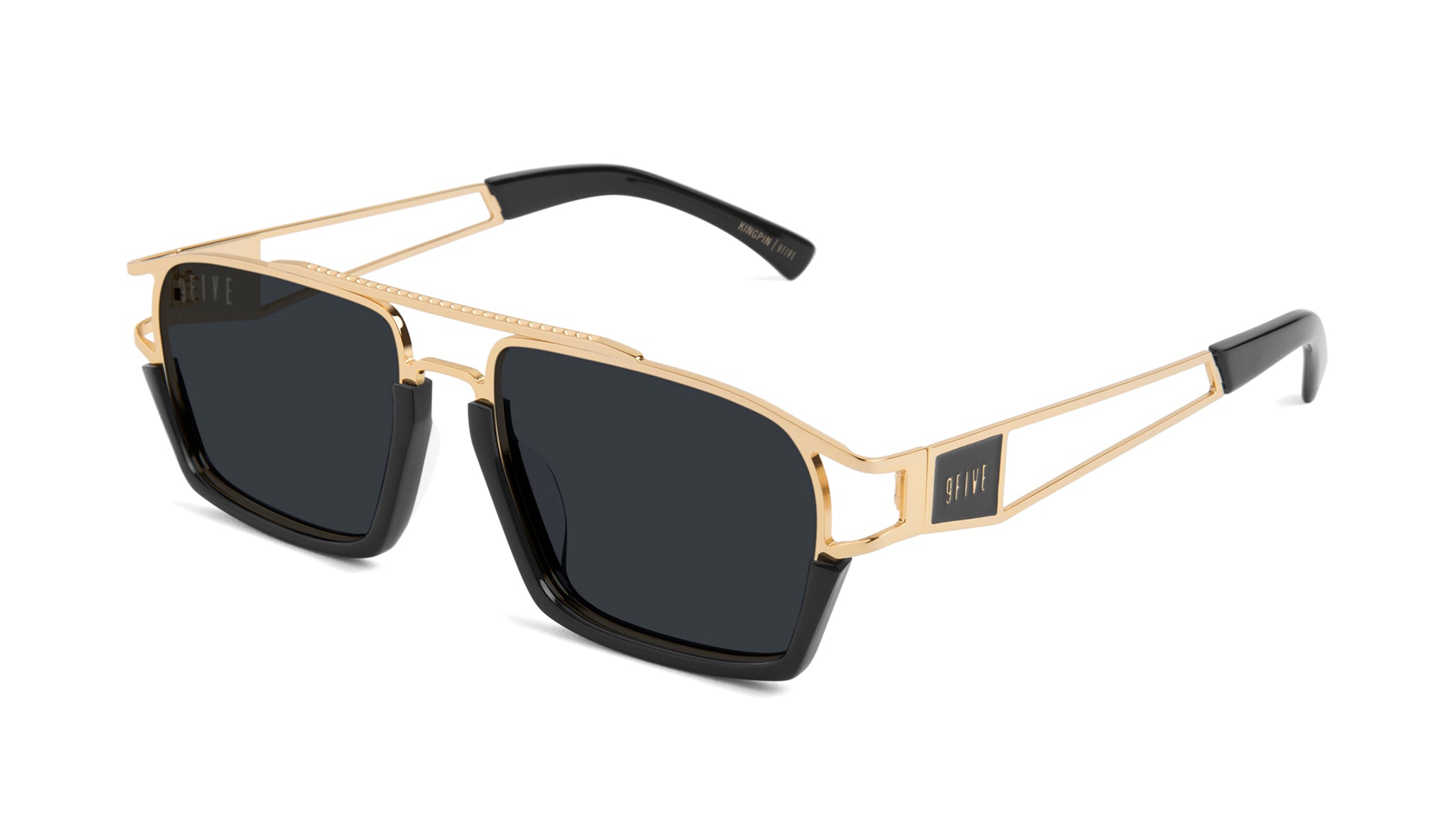 9FIVE Kingpin Black & 24K Gold Sunglasses Rx