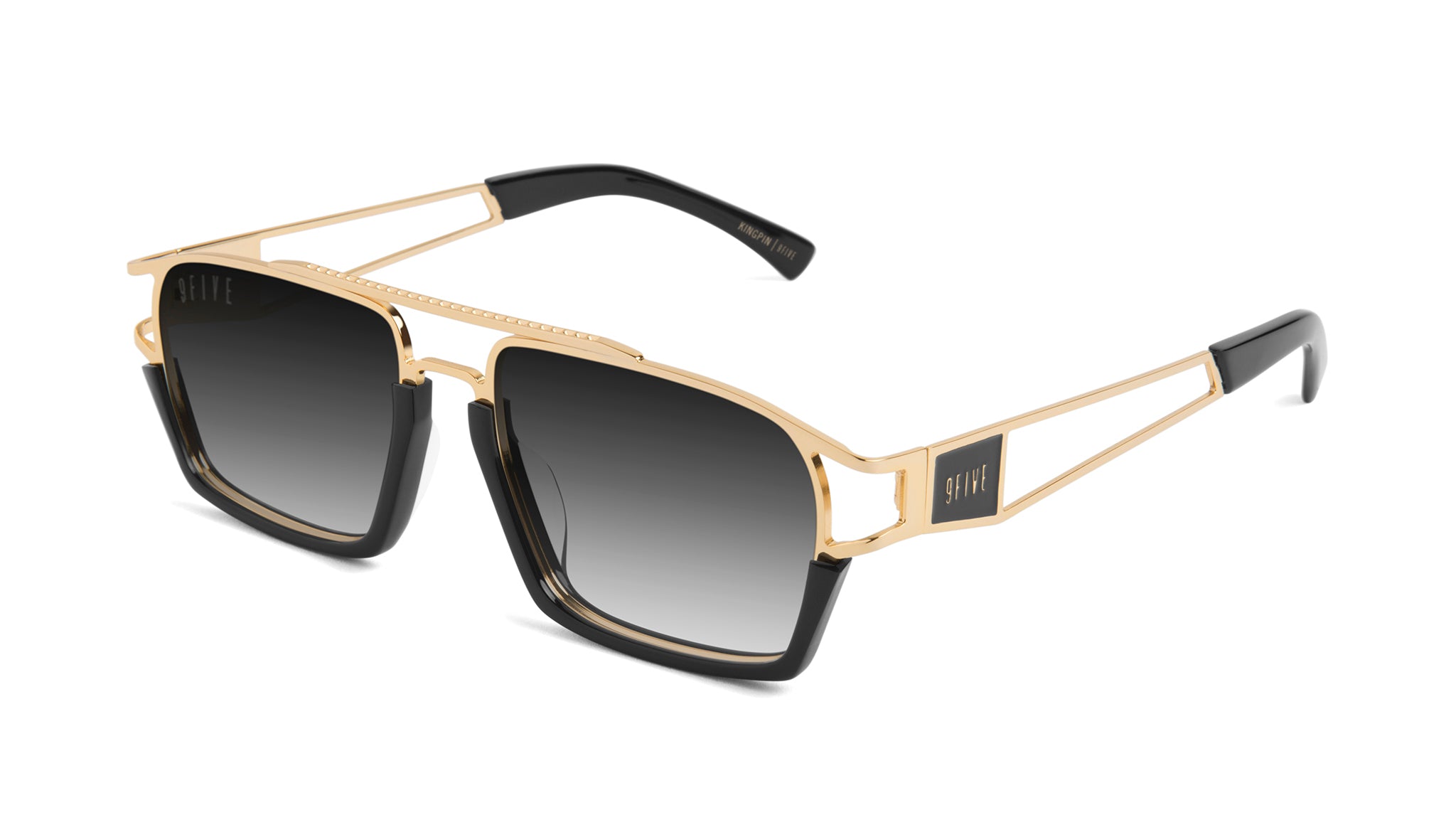 9FIVE Kingpin Black & 24K Gold - Gradient Sunglasses