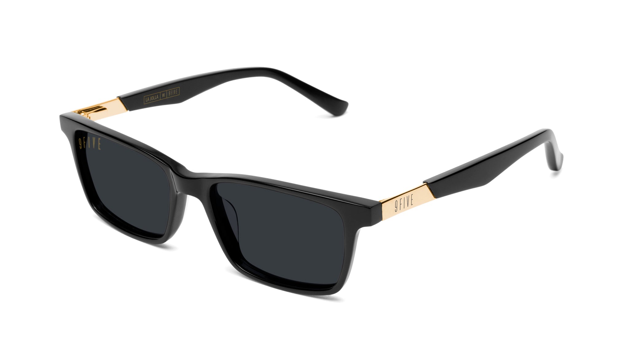 9FIVE La Jolla XL Black & 24K Gold Sunglasses