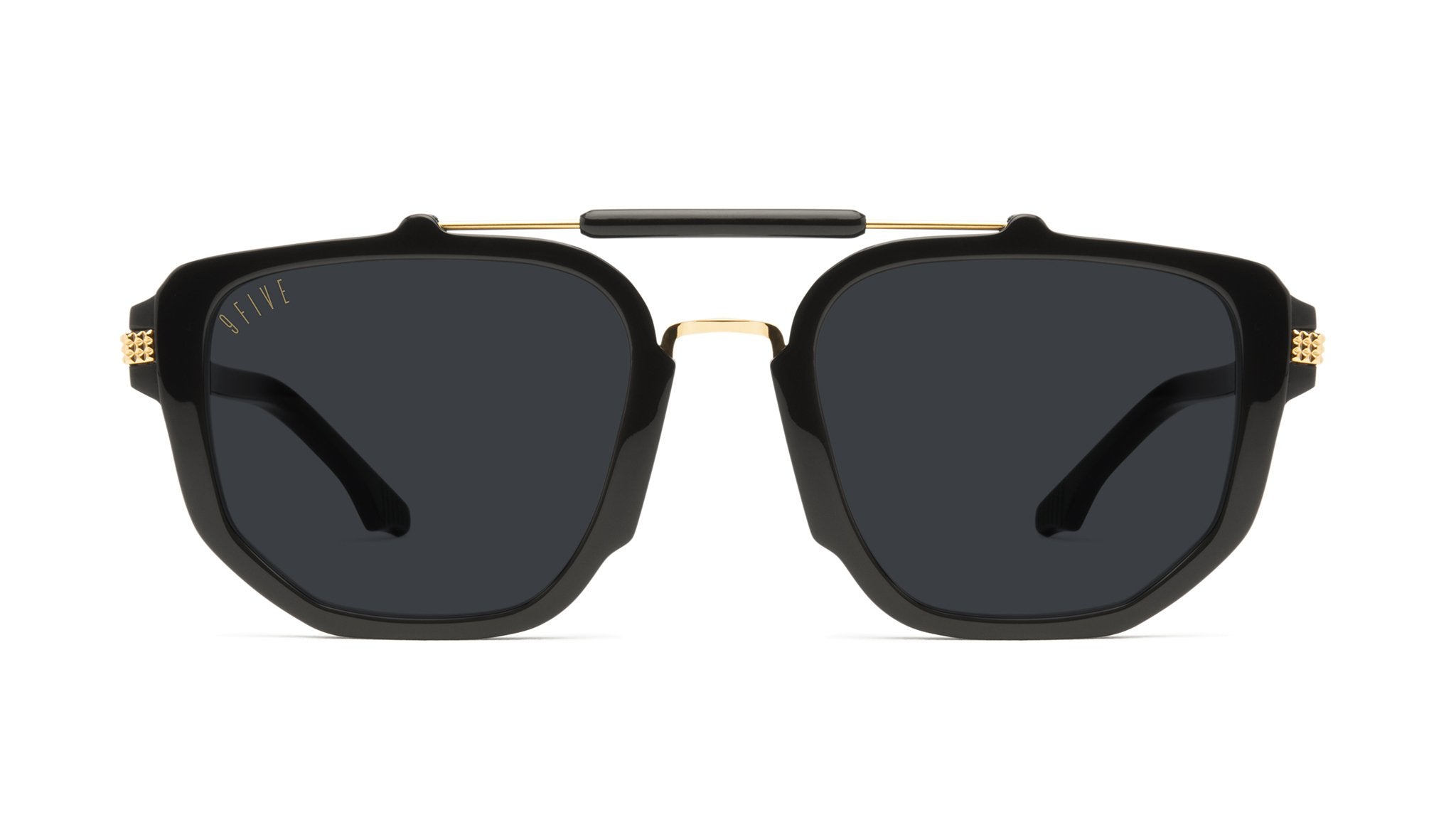 9FIVE Lawrence Black & 24K Gold Sunglasses Rx