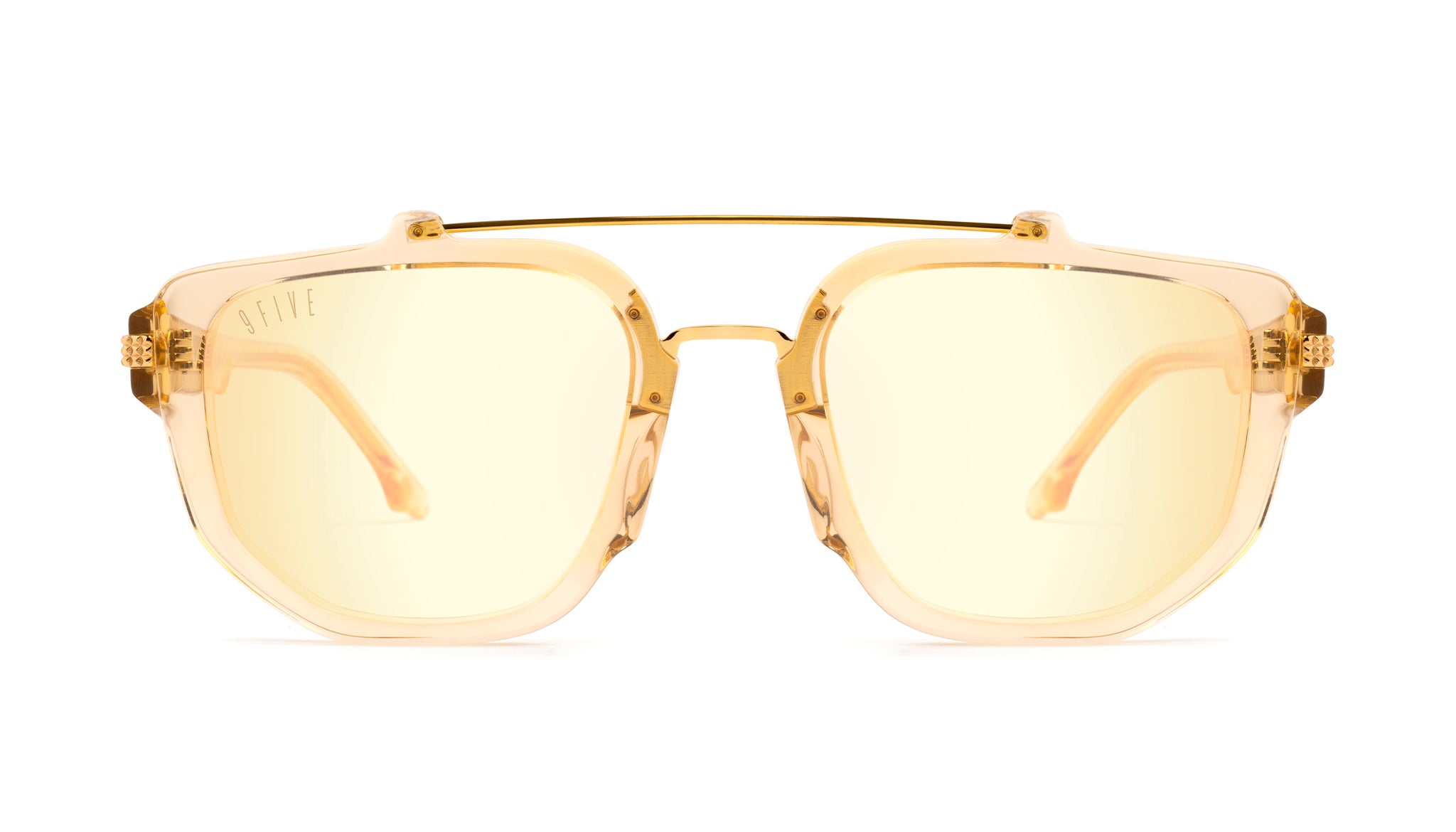 9FIVE Lawrence Gold Scale - Reflective Gold Sunglasses