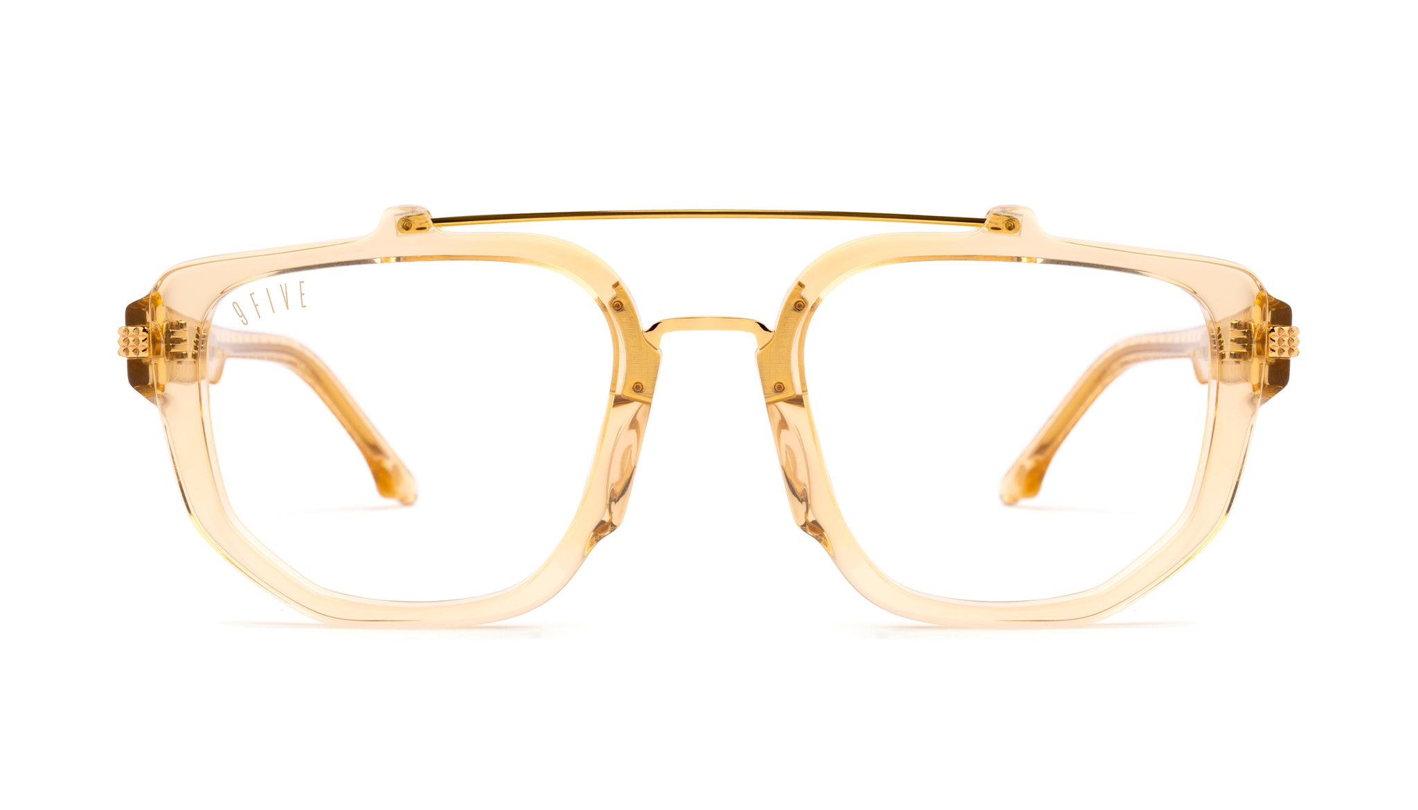 9FIVE Lawrence Gold Scale Clear Lens Glasses