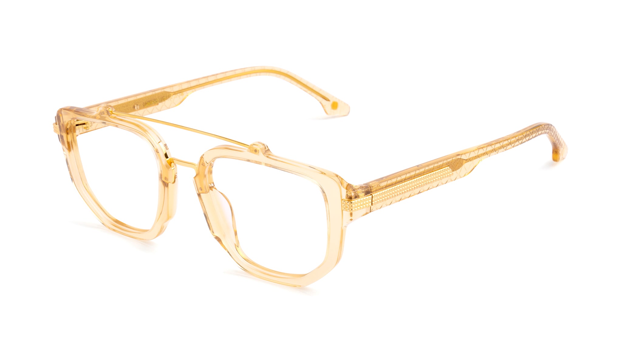 9FIVE Lawrence Gold Scale Clear Lens Glasses Rx