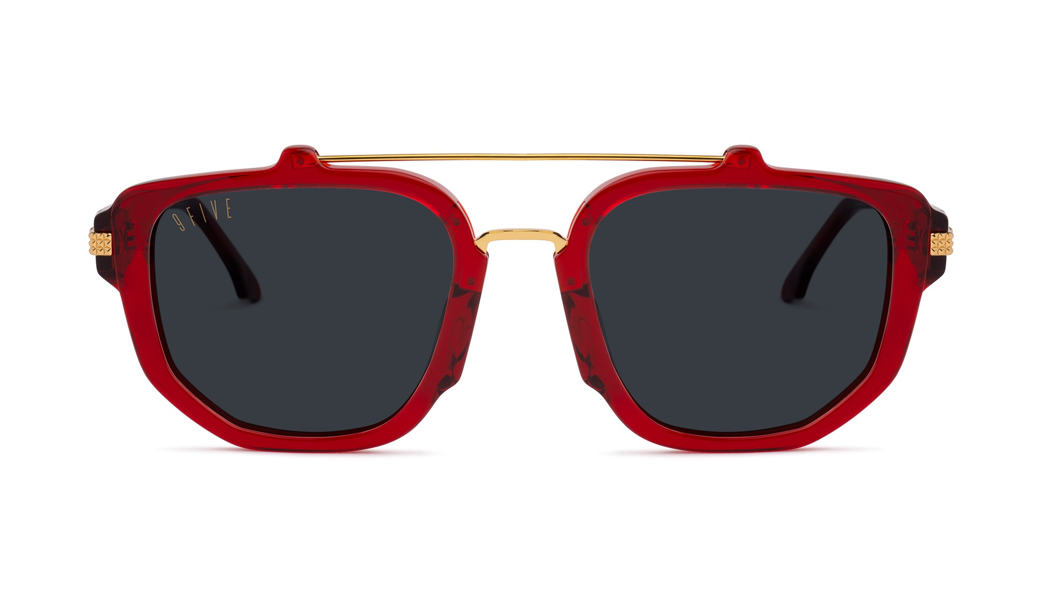 9FIVE Lawrence Ruby & 24K Gold Sunglasses