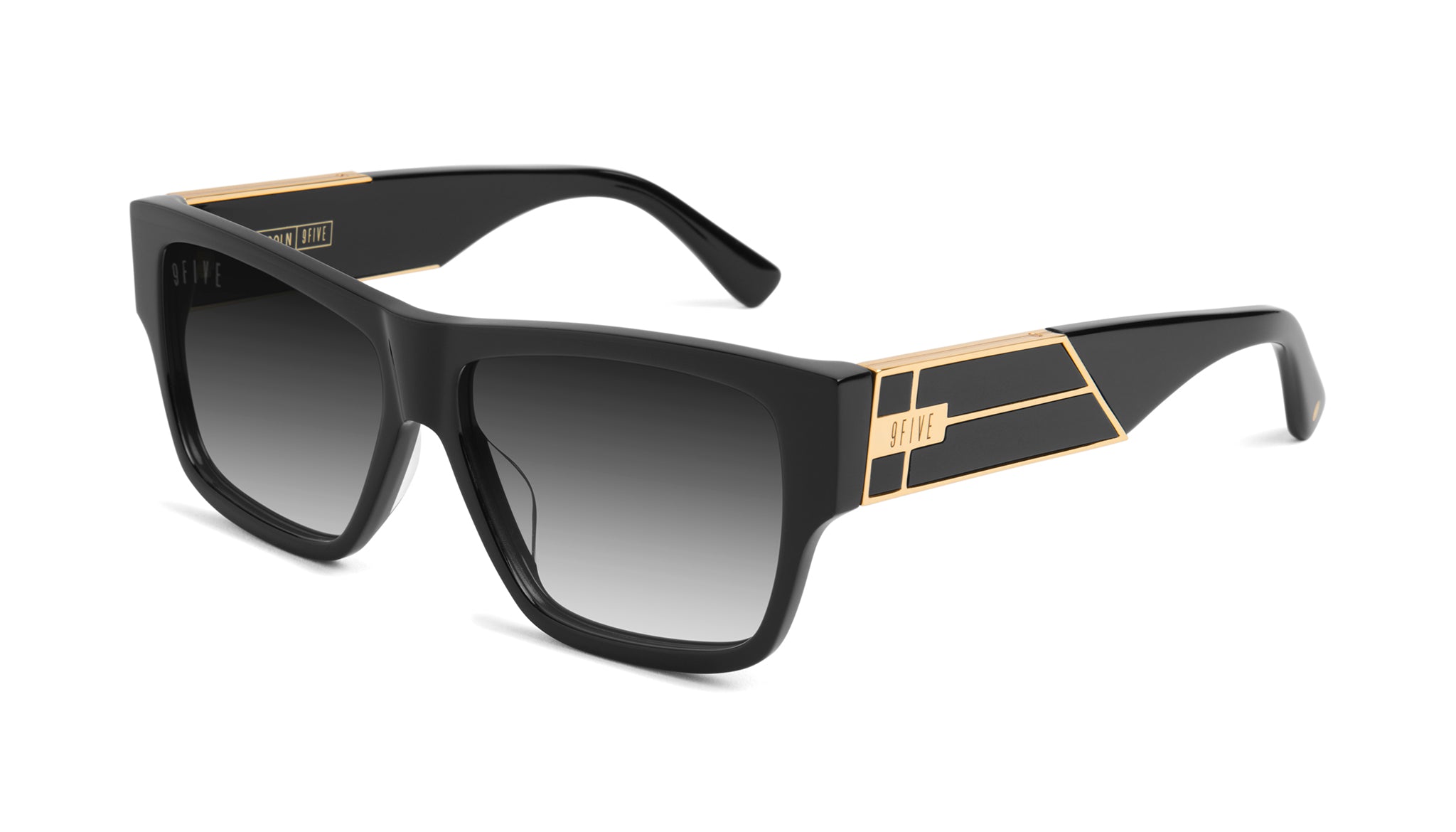 9FIVE Lincoln Black & 24K Gold - Gradient Sunglasses