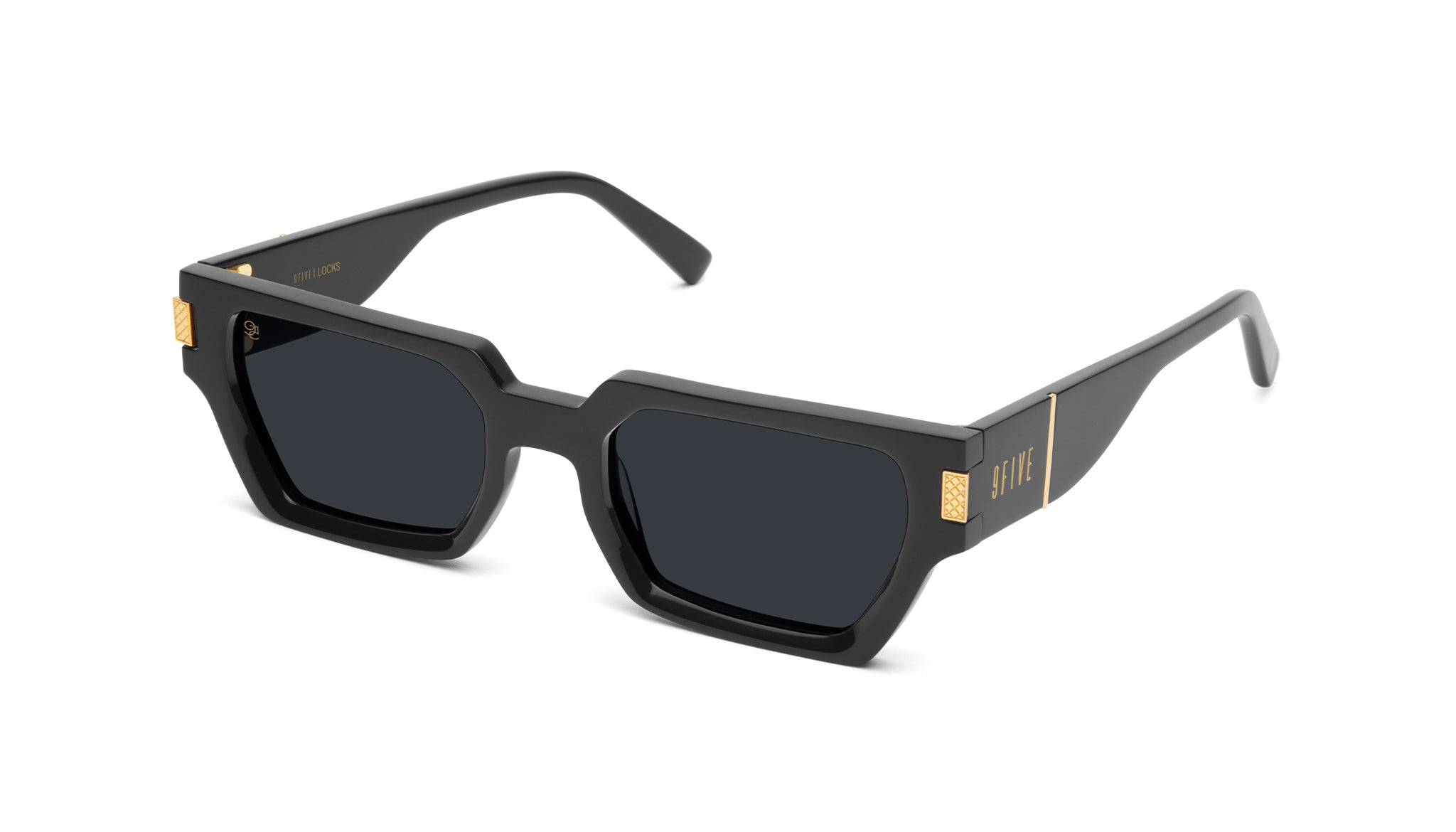 9FIVE Locks Black & 24K Gold Sunglasses Rx