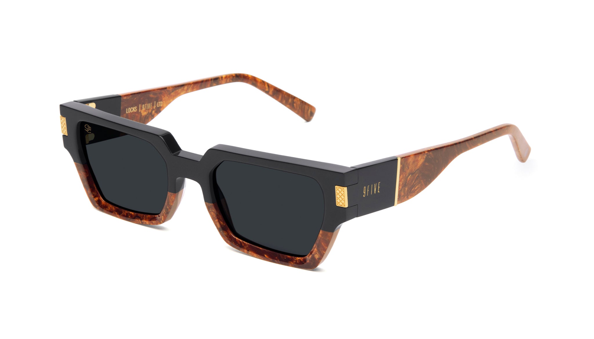 9FIVE Locks Gold Marble & 24K Gold Sunglasses Rx