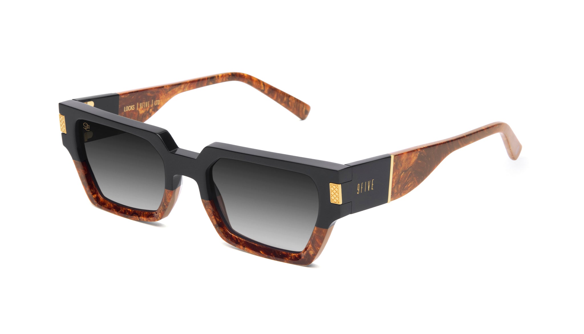 9FIVE Locks Gold Marble & 24K Gold - Gradient Sunglasses