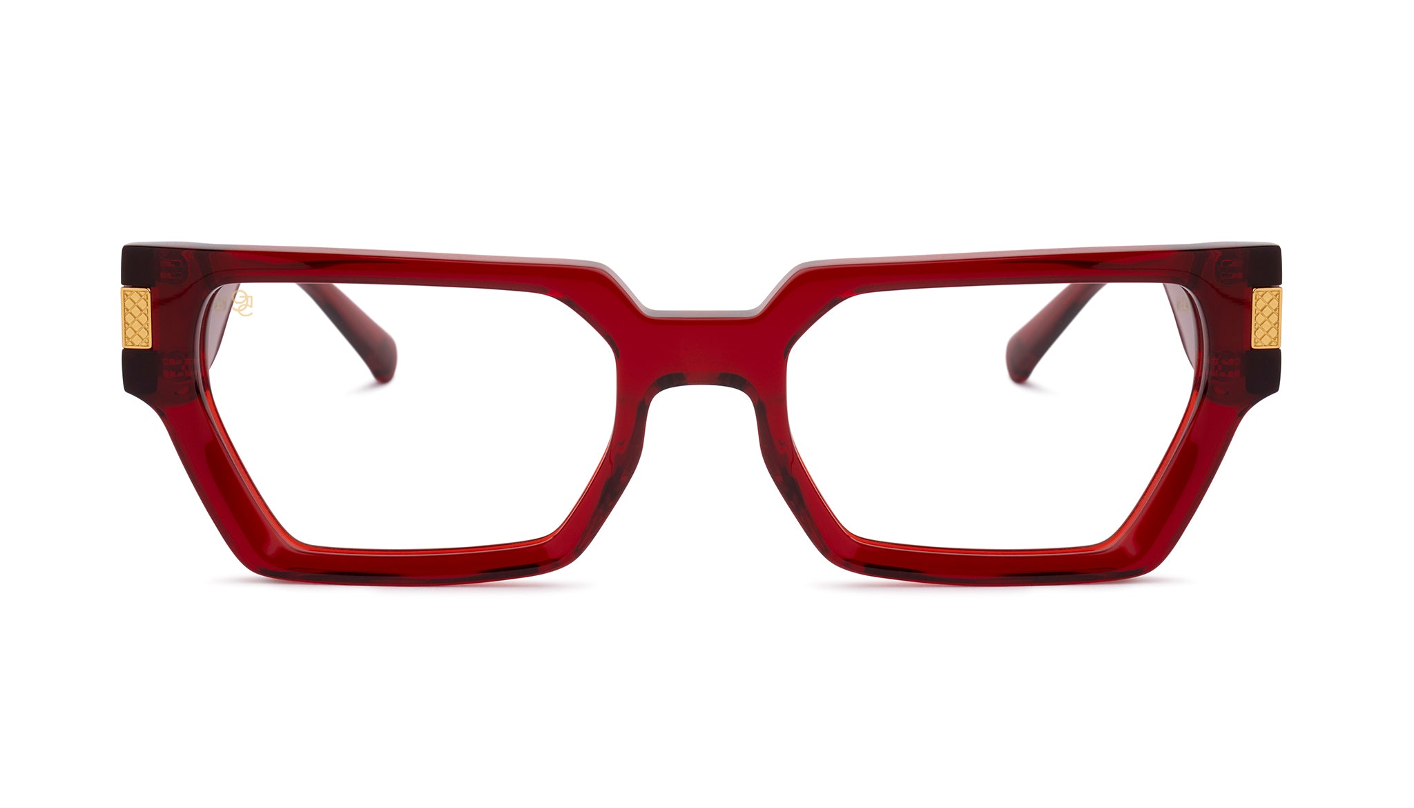 9FIVE Locks Ruby & 24K Gold Clear Lens Glasses